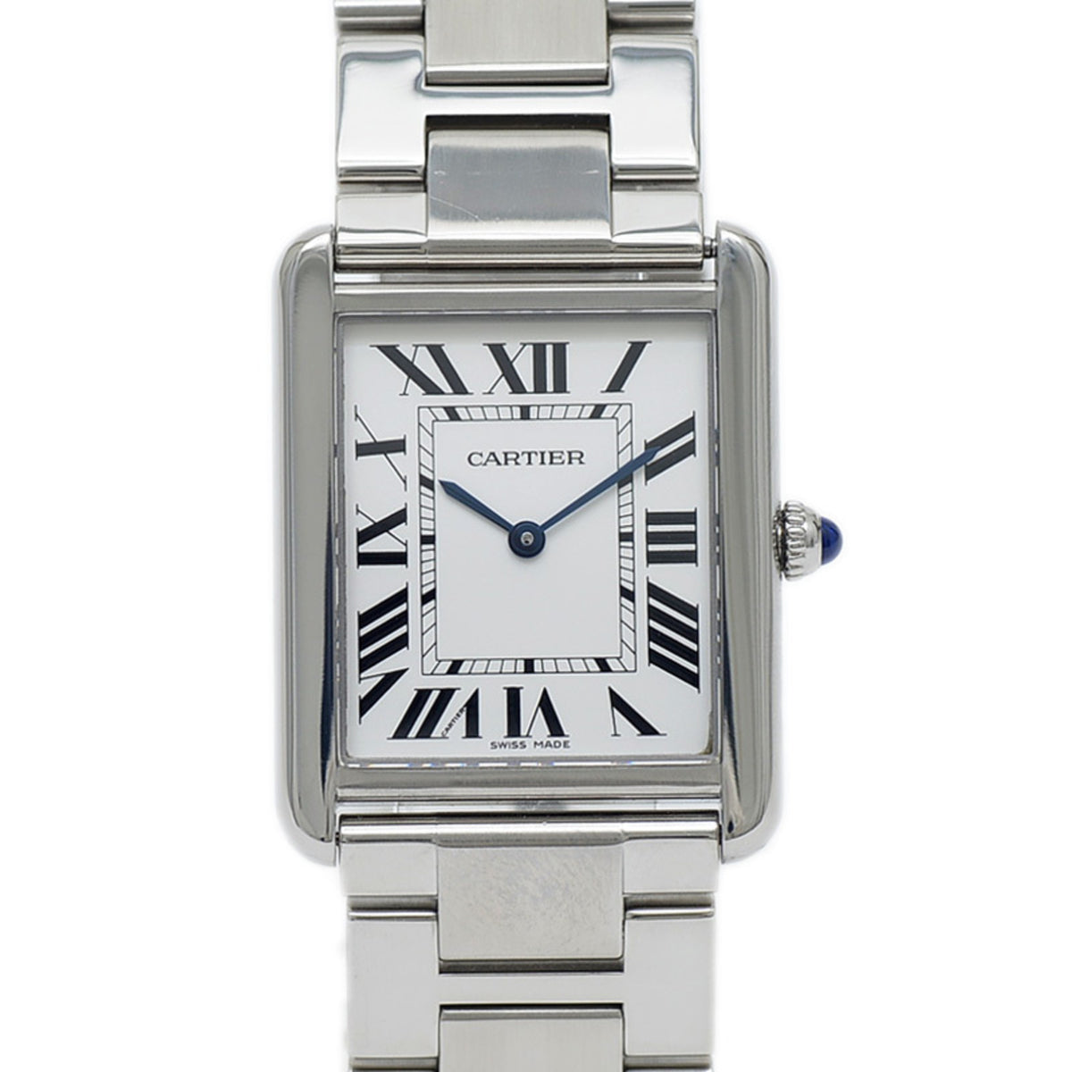Pre-Owned Cartier Tank Solo LM Watch, Silver Dial, Stainless Steel, Quartz Movement, W5200014