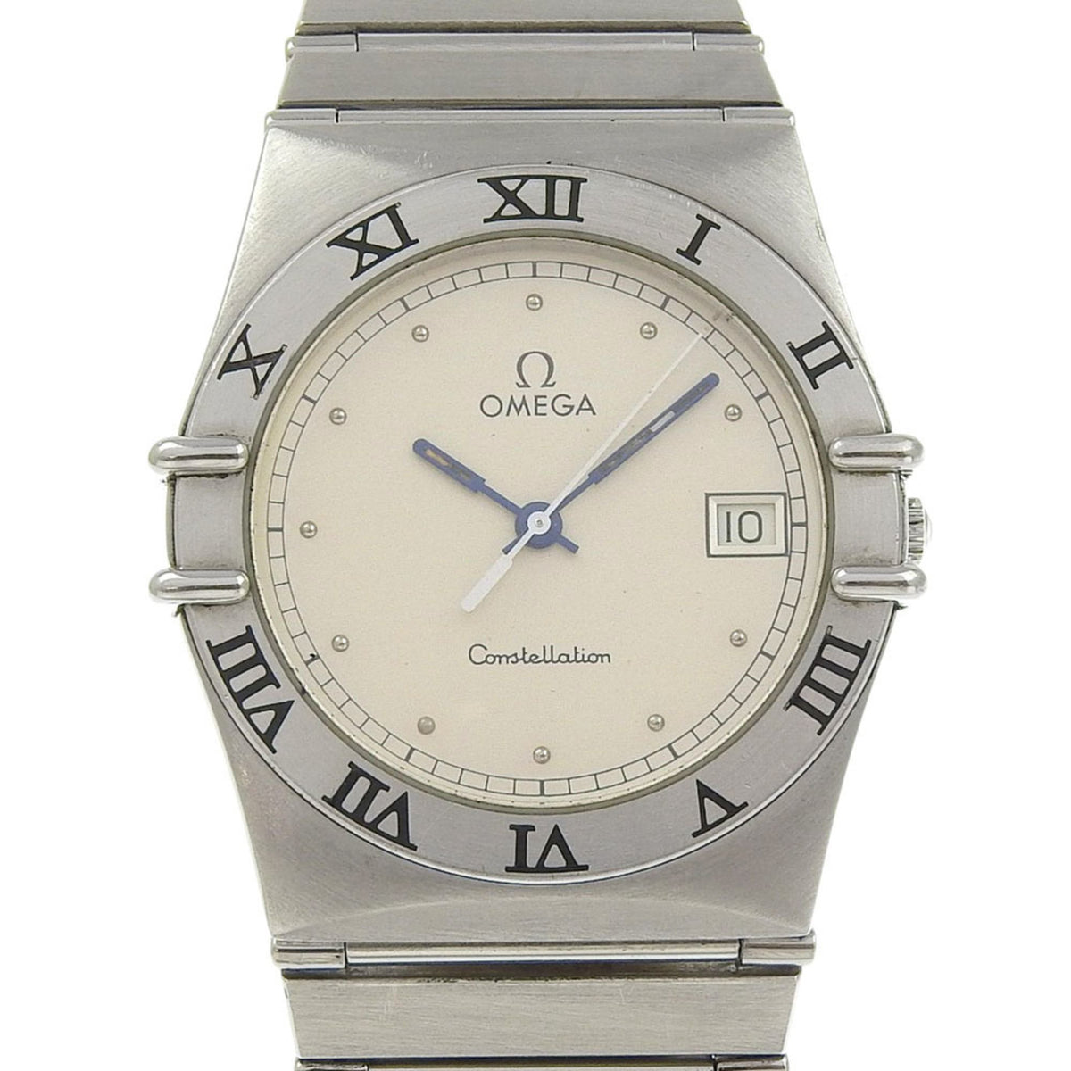 Pre-Owned OMEGA Constellation Men's Stainless Steel Watch, 1986, Quartz Movement, Analog Display, Beige Dial