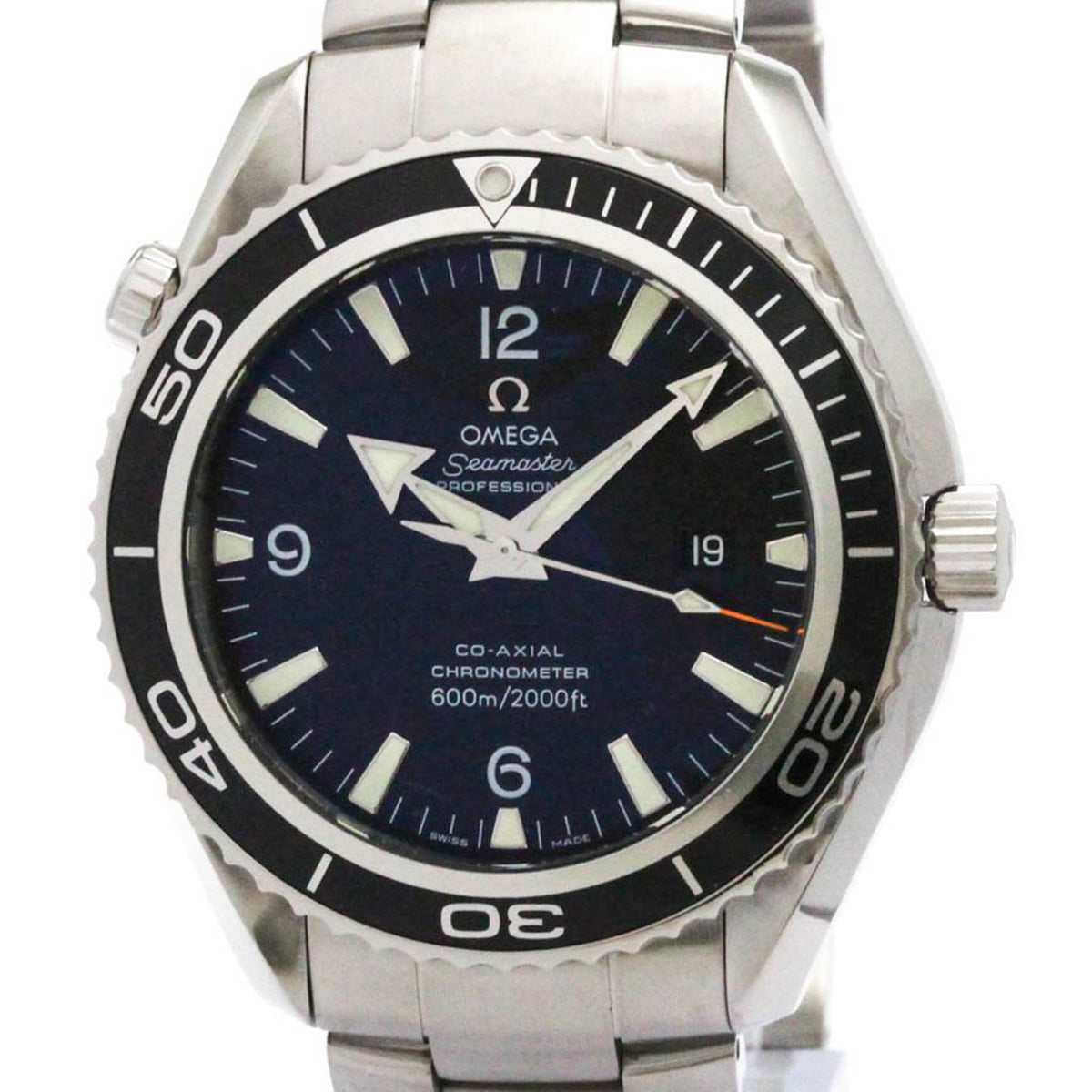 Pre-Owned OMEGA Seamaster Planet Ocean Steel Automatic Watch 2200.50 Polished