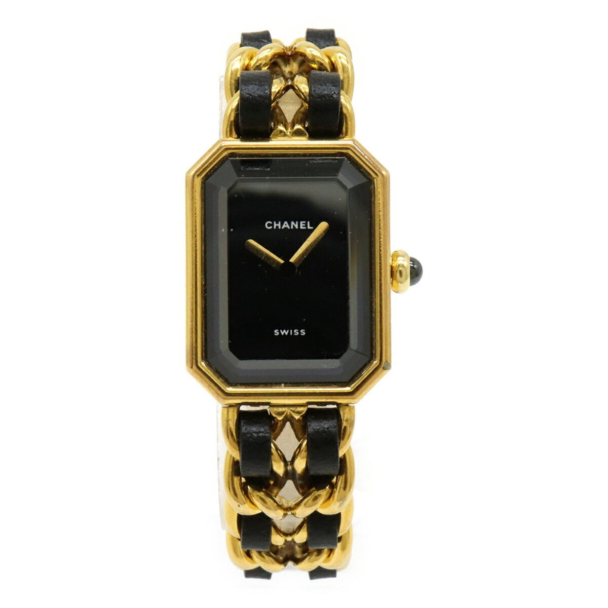 Pre-Owned CHANEL Premiere S size GP leather women's watch, gold, H0001