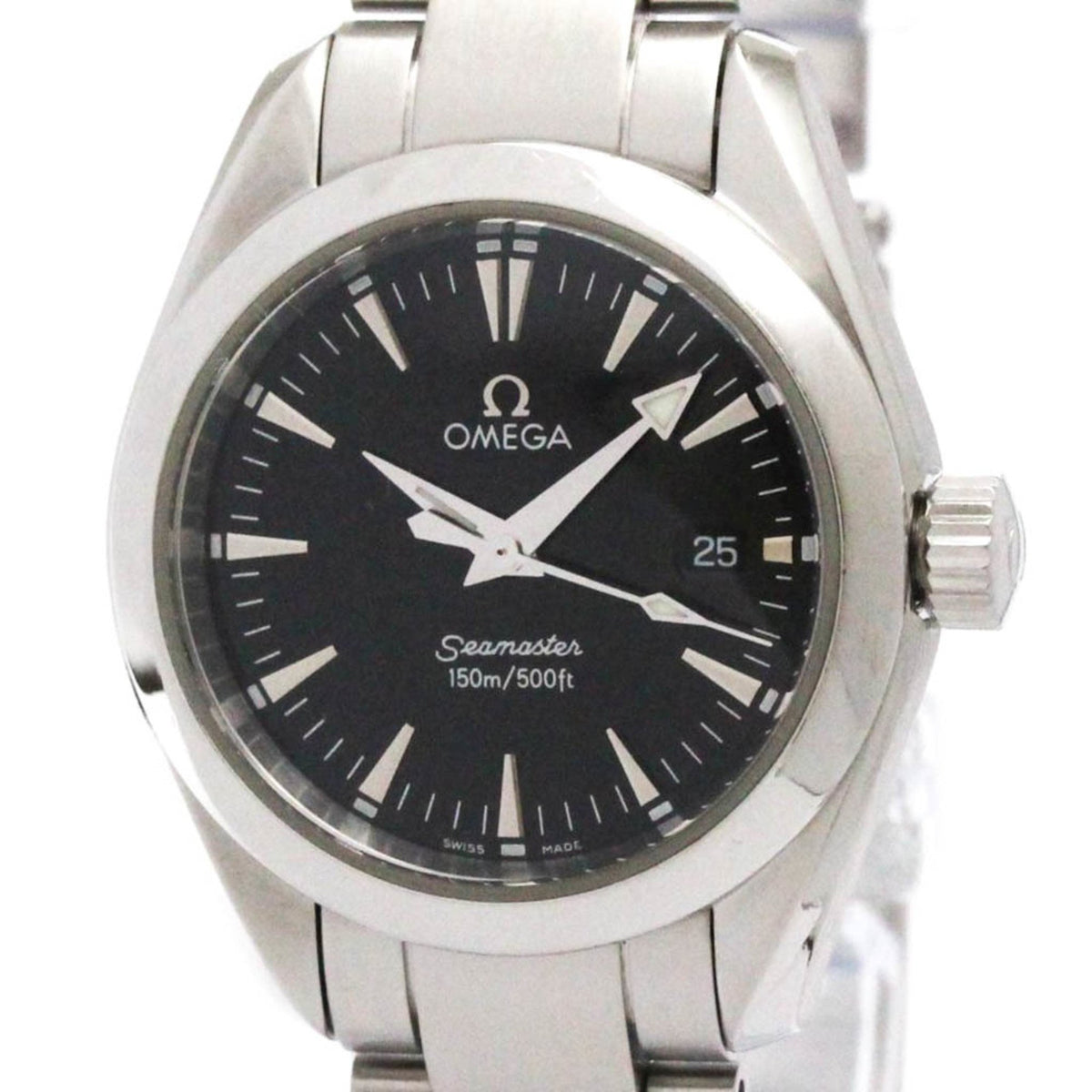 Pre-Owned OMEGA Seamaster Aqua Terra Steel Quartz Ladies Watch 2577.50 Polished