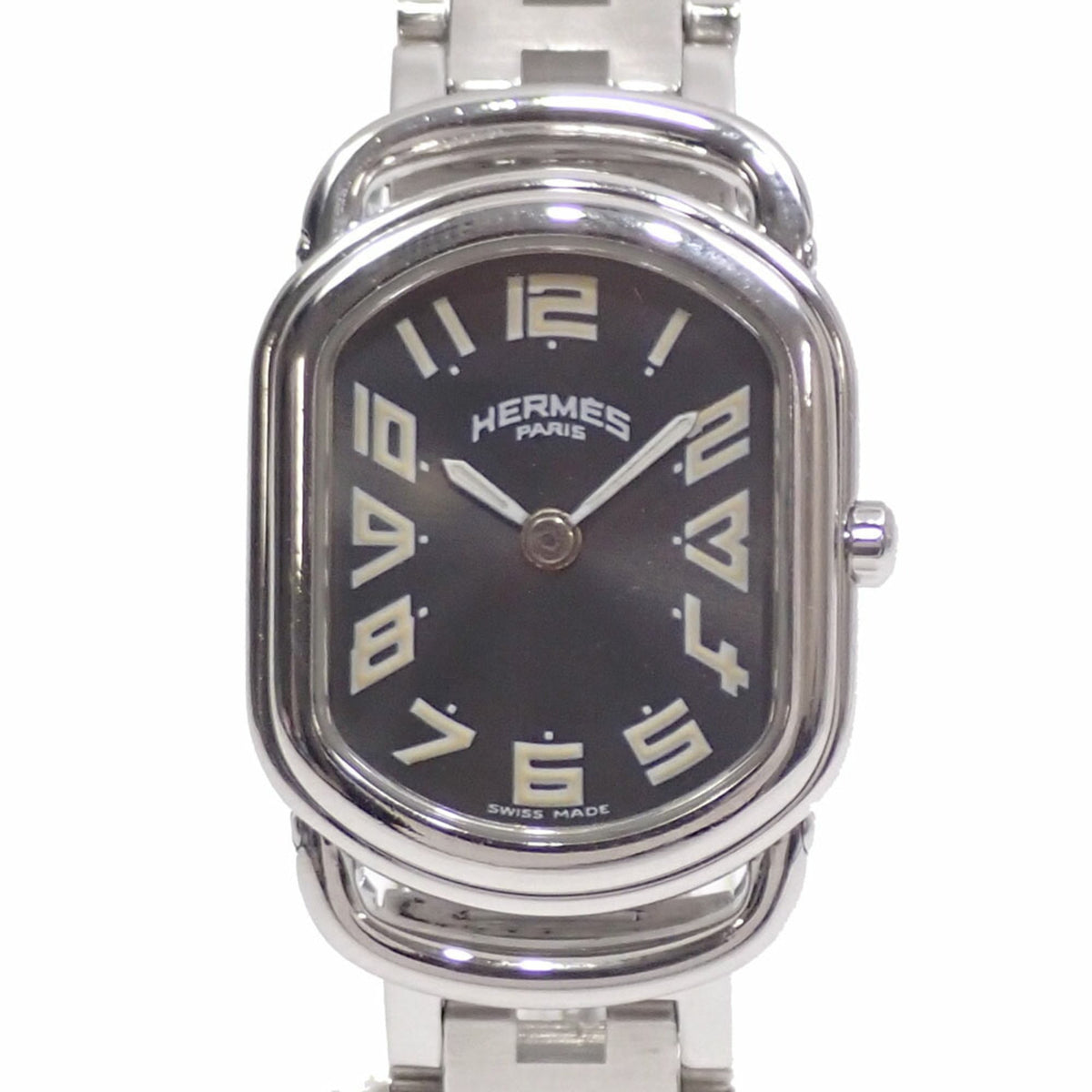 Pre-Owned Hermes Rally Ladies Quartz Watch SS RA1.210 Battery Operated