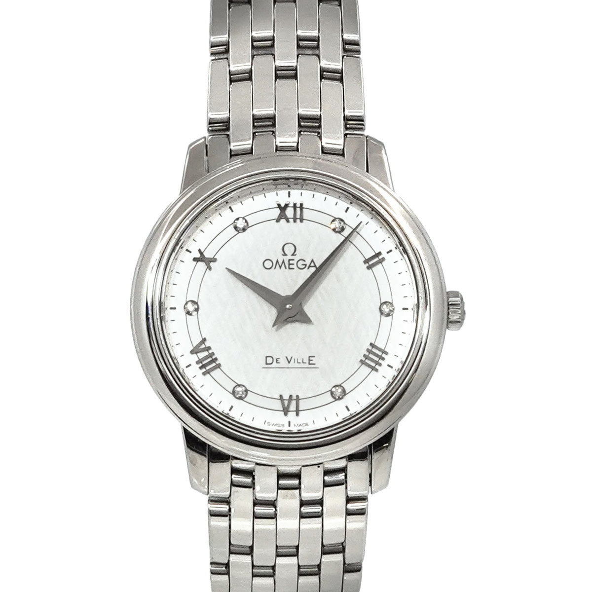 Montre femme Omega De Ville Prestige 424 10 27 60 52 002 d'occasion, 6P, diamant, argent, quartz 