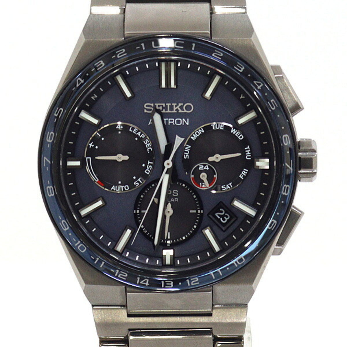Pre-Owned SEIKO Astron SBXC109 Men's Watch, Navy Dial, Pure Titanium, Solar GPS
