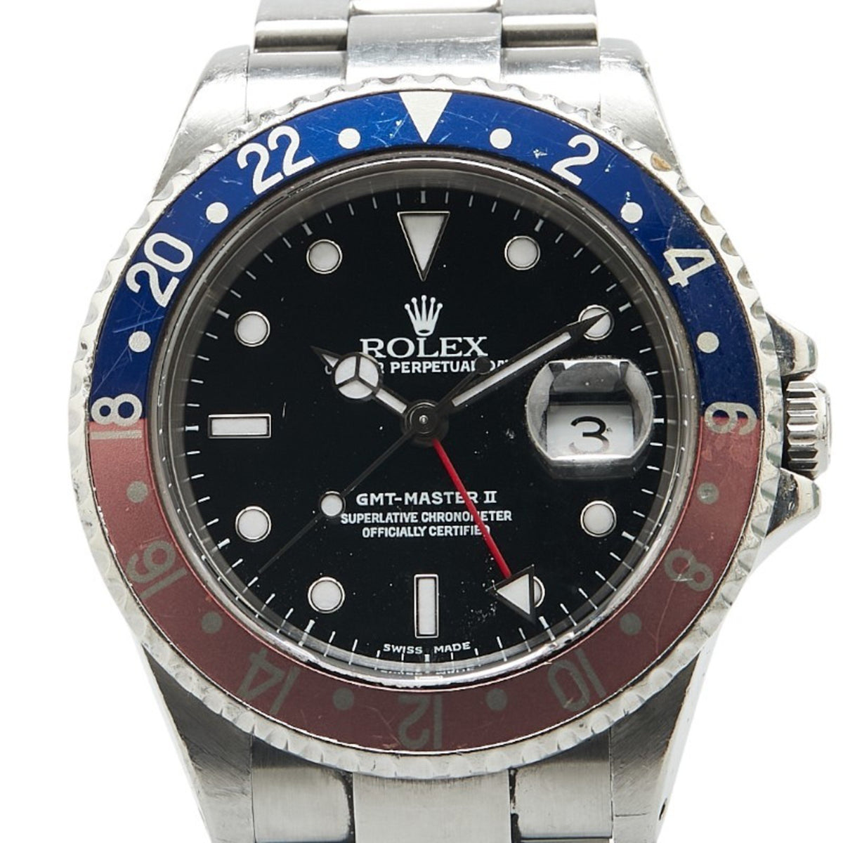 Pre-Owned Rolex GMT Master II Watch 16710 Automatic Black Dial Stainless Steel Men's ROLEX