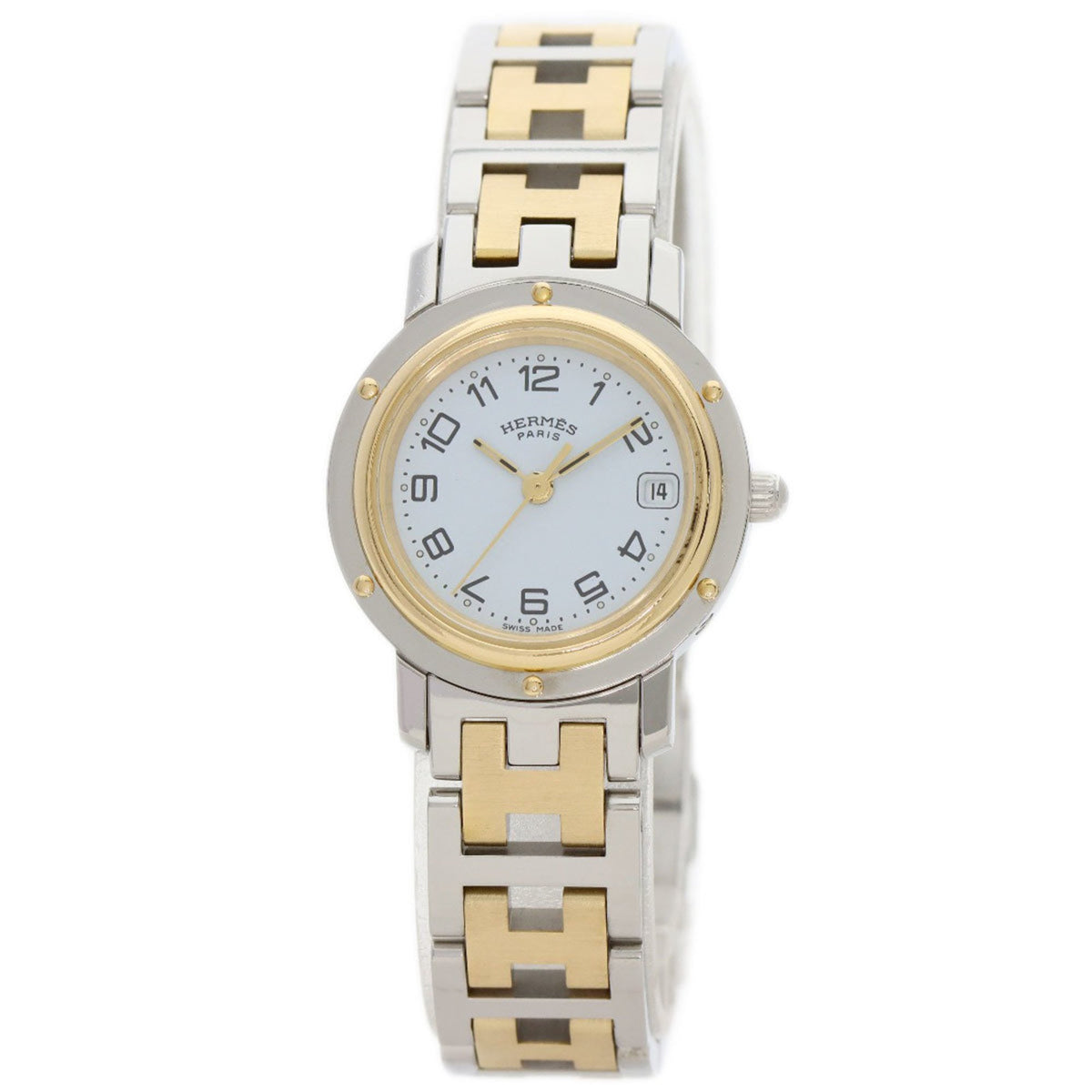 Montre Hermes CL4.220 Clipper d'occasion en acier inoxydable SSxGP pour femme HERMES 