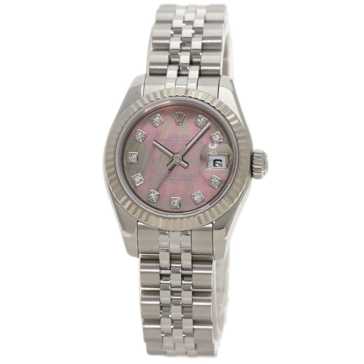 Pre-Owned Rolex 179174NG Datejust 10P Diamond Watch Stainless Steel SS K18WG Ladies ROLEX