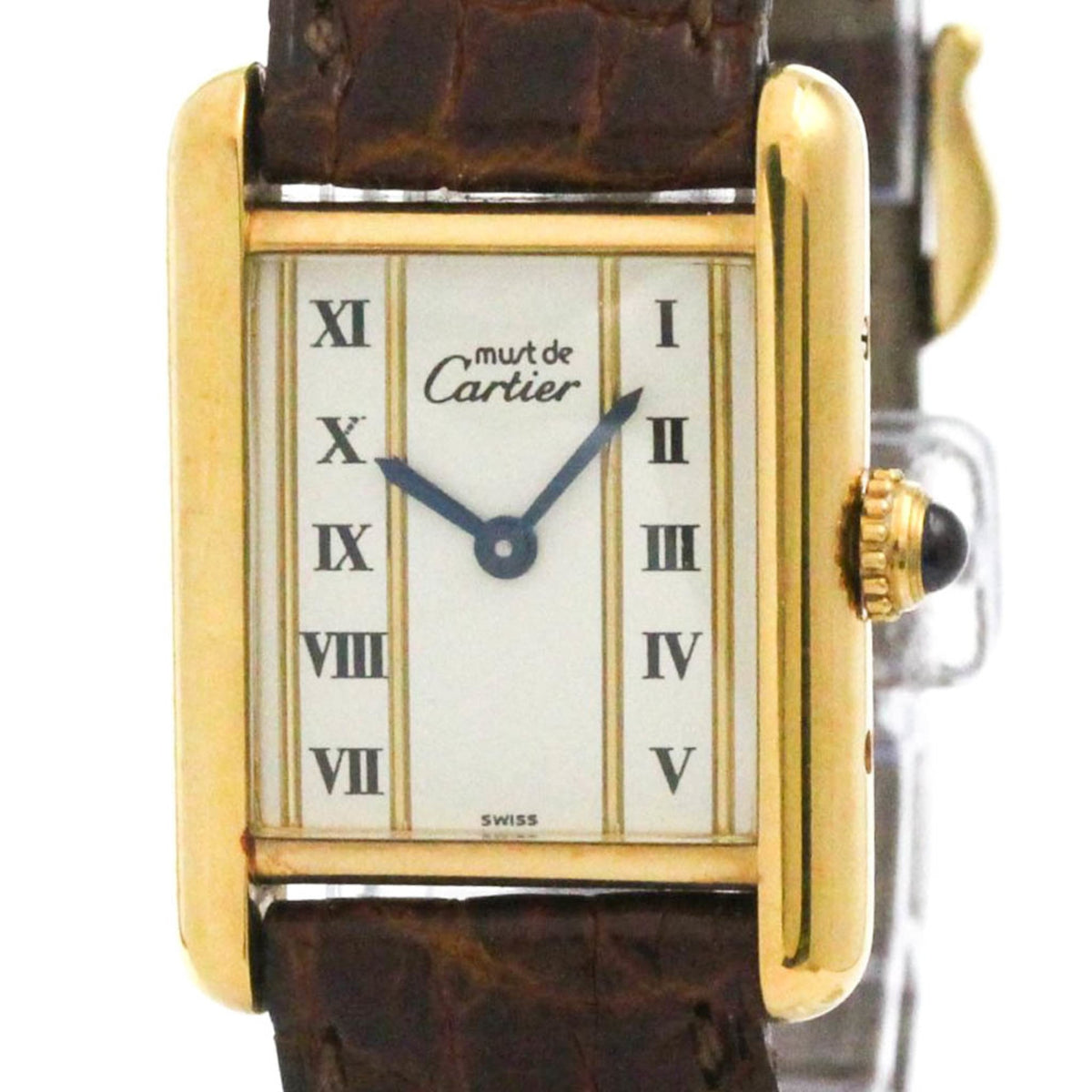 Pre-Owned CARTIER Must Tank Vermeil Gold Plated Quartz Ladies Watch 5057001