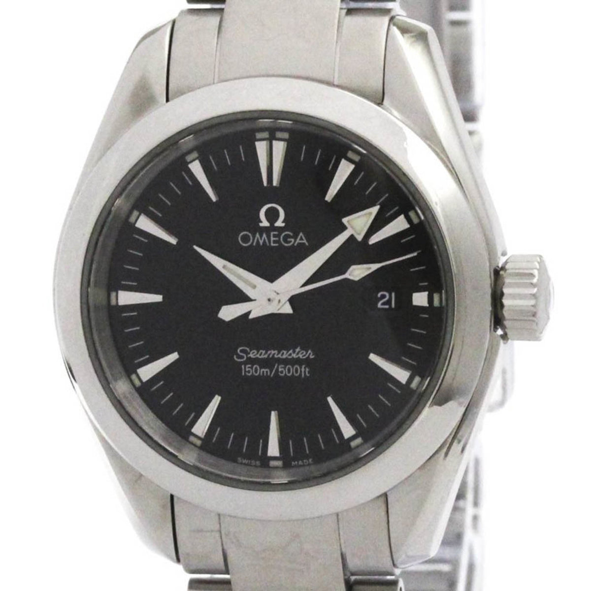 Montre Omega Seamaster Aqua Terra d'occasion à quartz pour femme, modèle 2577.50, acier poli 