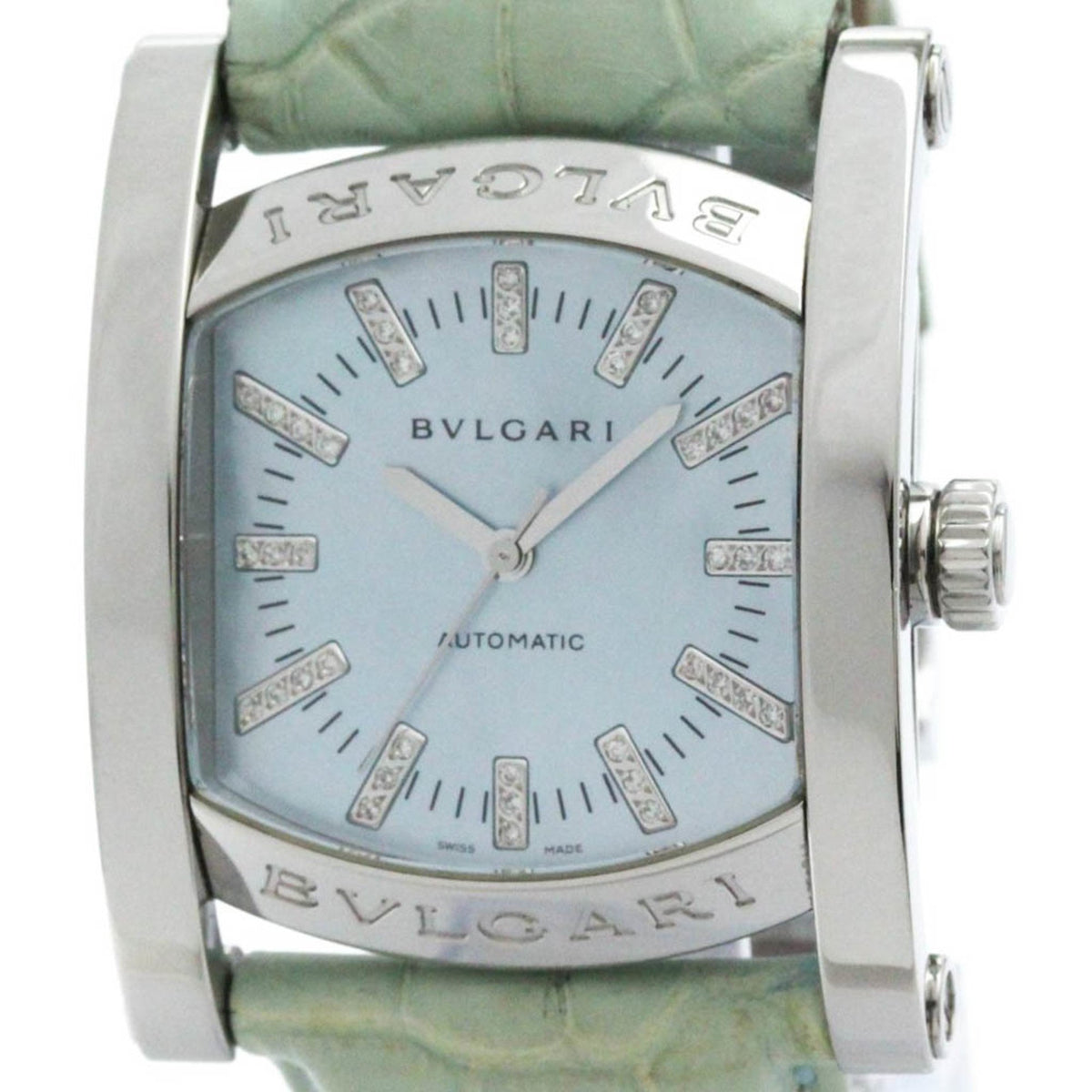 Montre automatique BVLGARI Assioma Diamond Blue MOP pour homme, d'occasion, polie, AA44S BF578320 