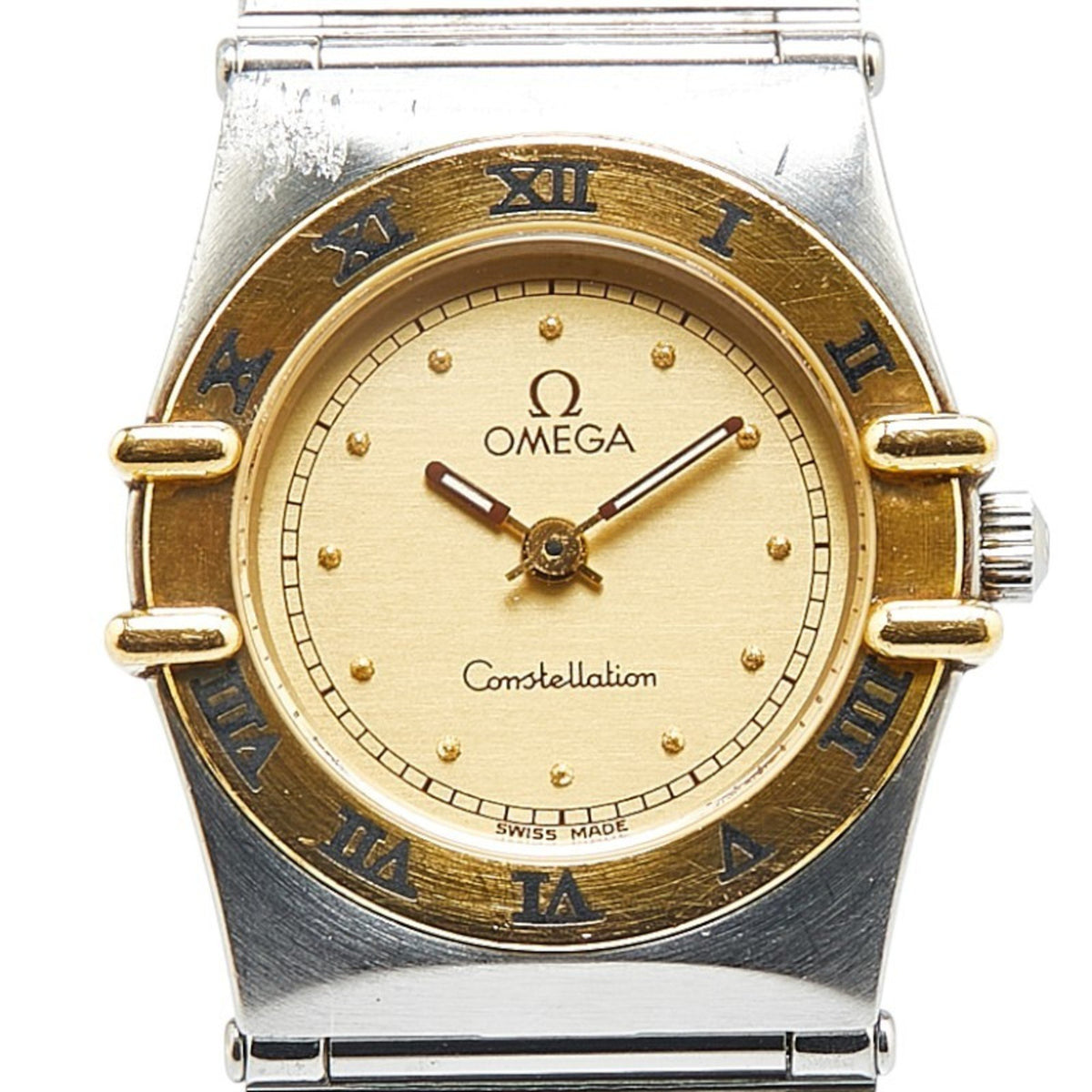 Pre-Owned Omega Constellation Watch 1270.10.00 Quartz Gold Dial Stainless Steel Yellow Women's OMEGA