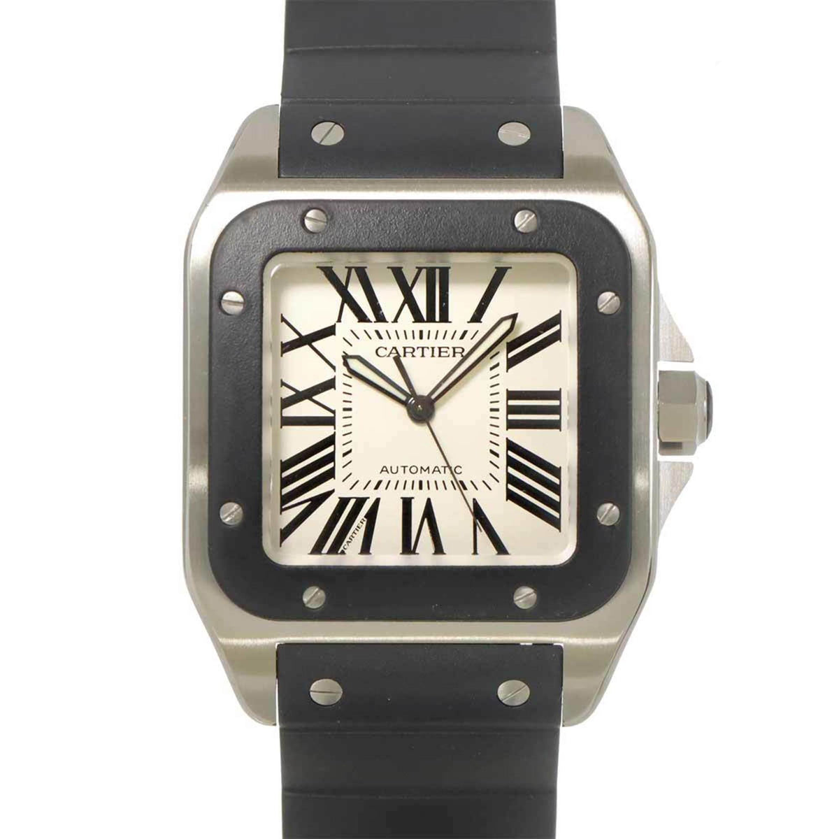 Pre-Owned Cartier Santos 100 LM W20121U2 Men's Silver Automatic Watch