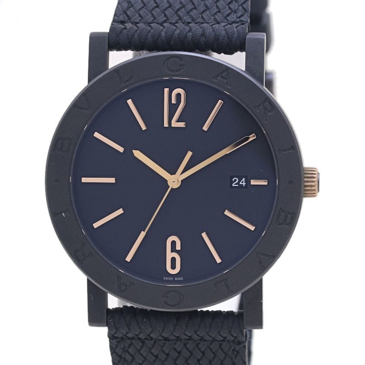 Pre-Owned BVLGARI Solotempo Watch 102929 BB41S Stainless Steel x Rubber Men's 40001 Wristwatch