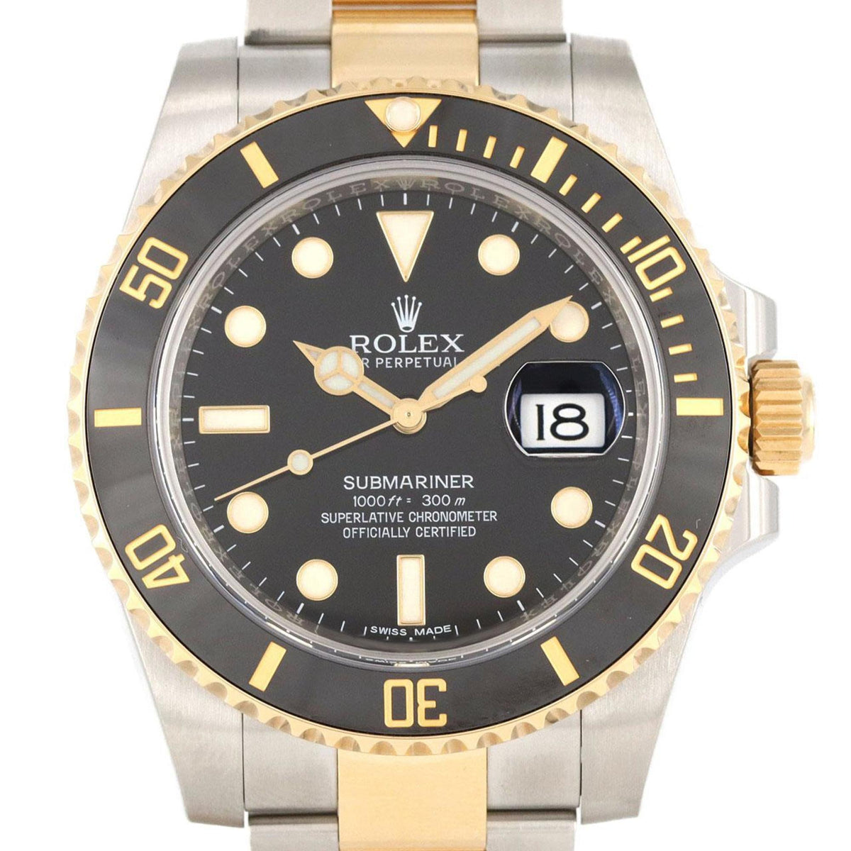 Pre-Owned Rolex Submariner Date 116613LN SSxYG Automatic Watch, Random Number