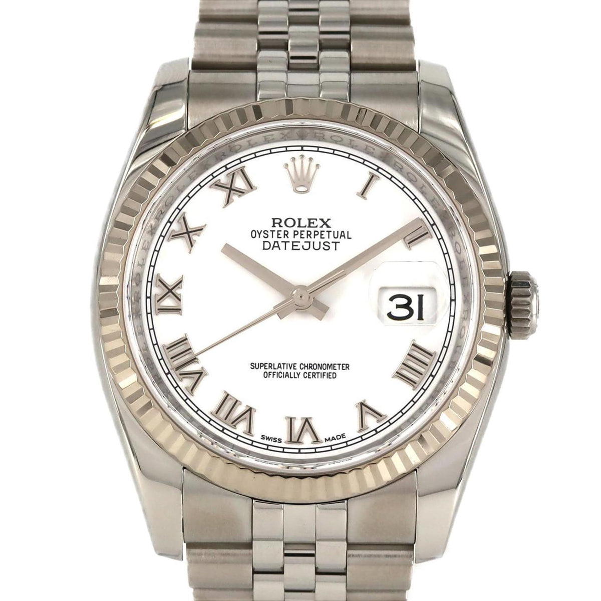 Montre Rolex Datejust 116234 SSxWG d'occasion, automatique, numéro aléatoire 