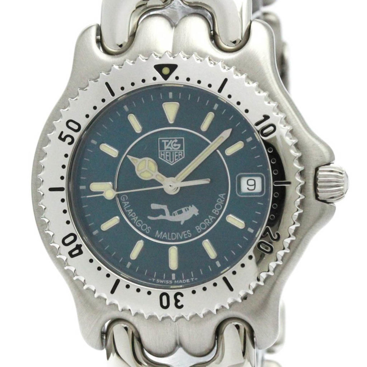 Pre-Owned Polished TAG HEUER Sel Galapagos Maldives Bora Bora Mens Watch WG111K BF582082