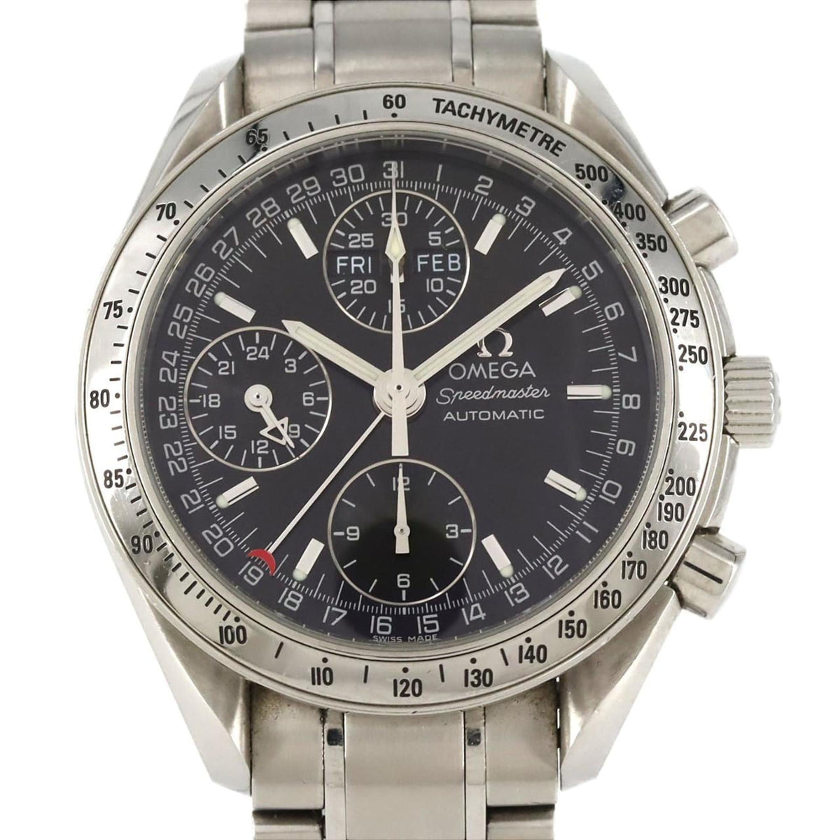 Pre-Owned Omega Speedmaster Day Date Limited 3523.50 Stainless Steel Automatic Watch