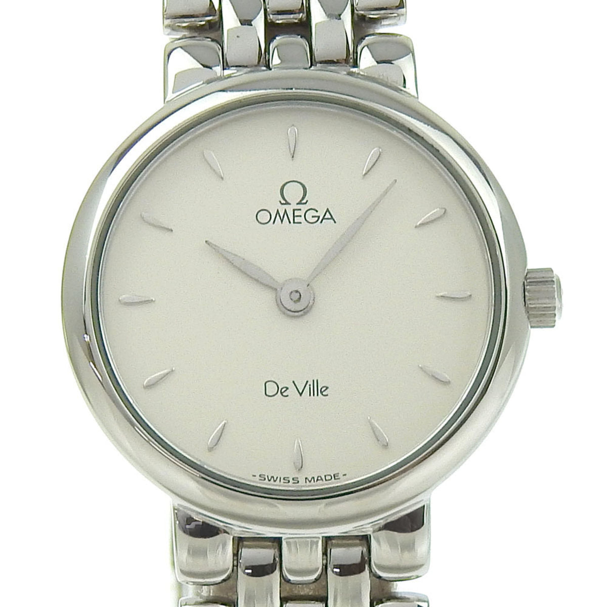 Pre-Owned OMEGA De Ville Watch 4570.31 Stainless Steel Quartz Analog Display Silver Dial Ladies
