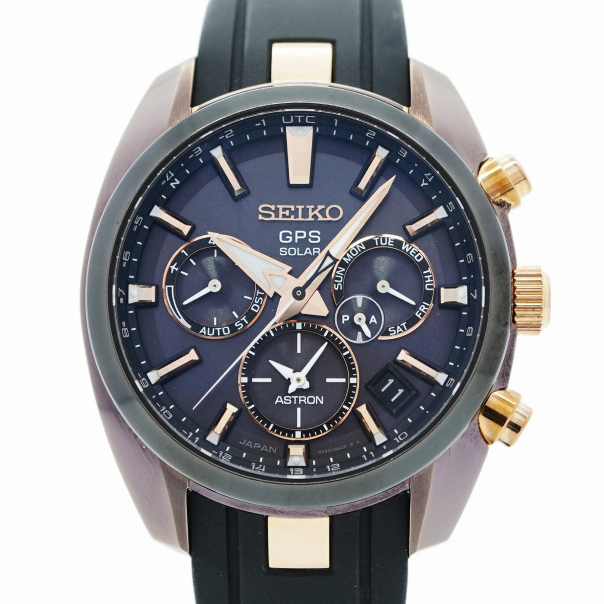 Pre-Owned Seiko Astron 5X53-0AJ0 Black Dial Men's Watch