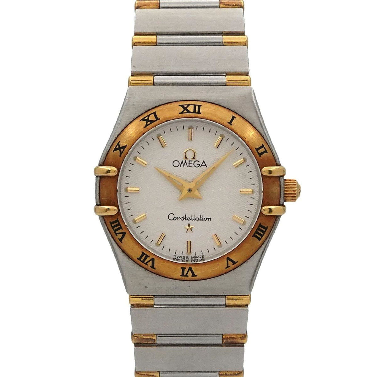 Pre-Owned OMEGA Constellation Two-Tone 1372 30 Women's Watch Silver/Yellow Gold Quartz
