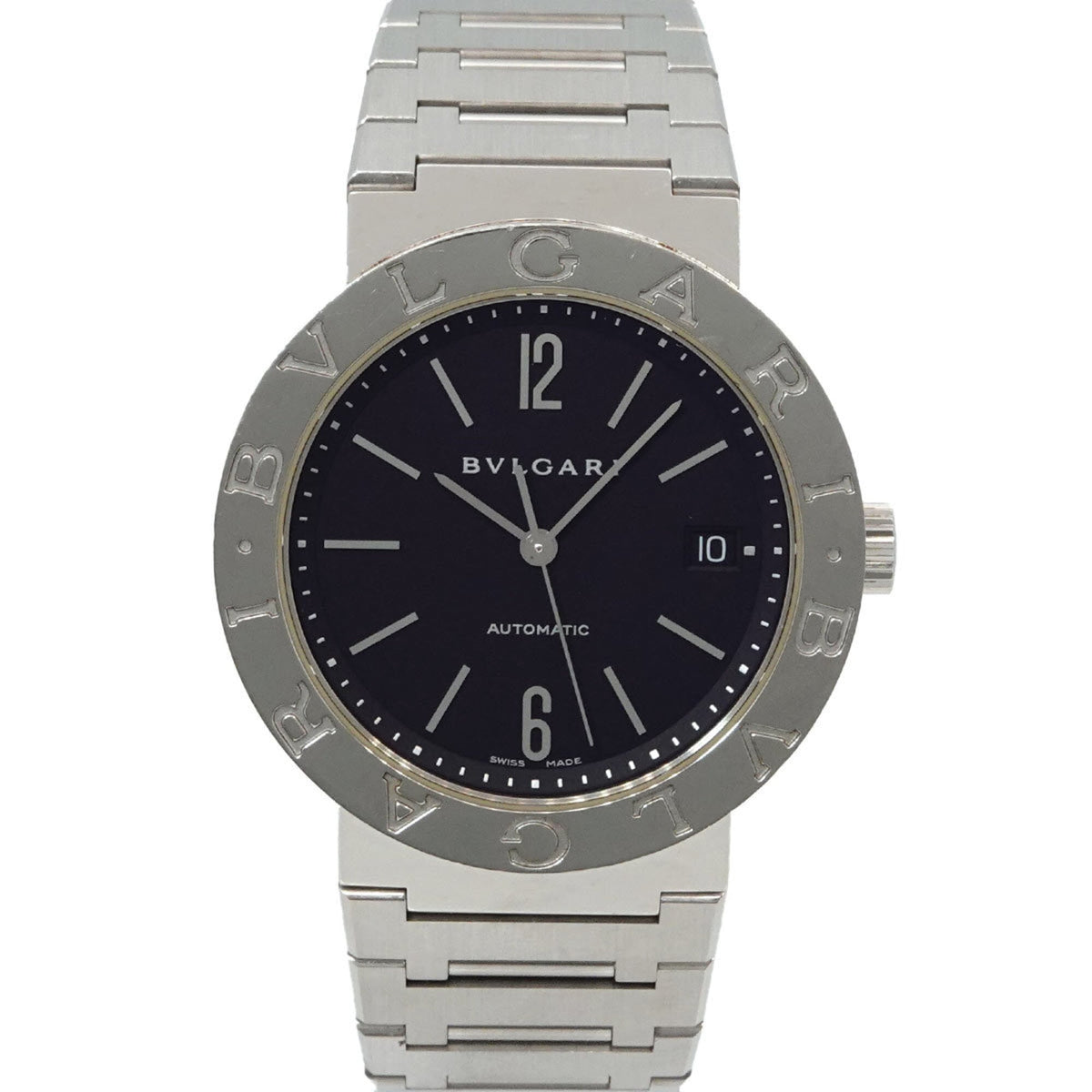 Pre-Owned BVLGARI BB38SS Men's Watch Date Black Automatic Self-winding