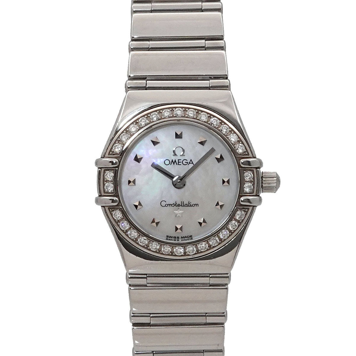 Pre-Owned OMEGA Constellation Mini My Choice 1465 71 Diamond Bezel Women's Watch White Shell Quartz