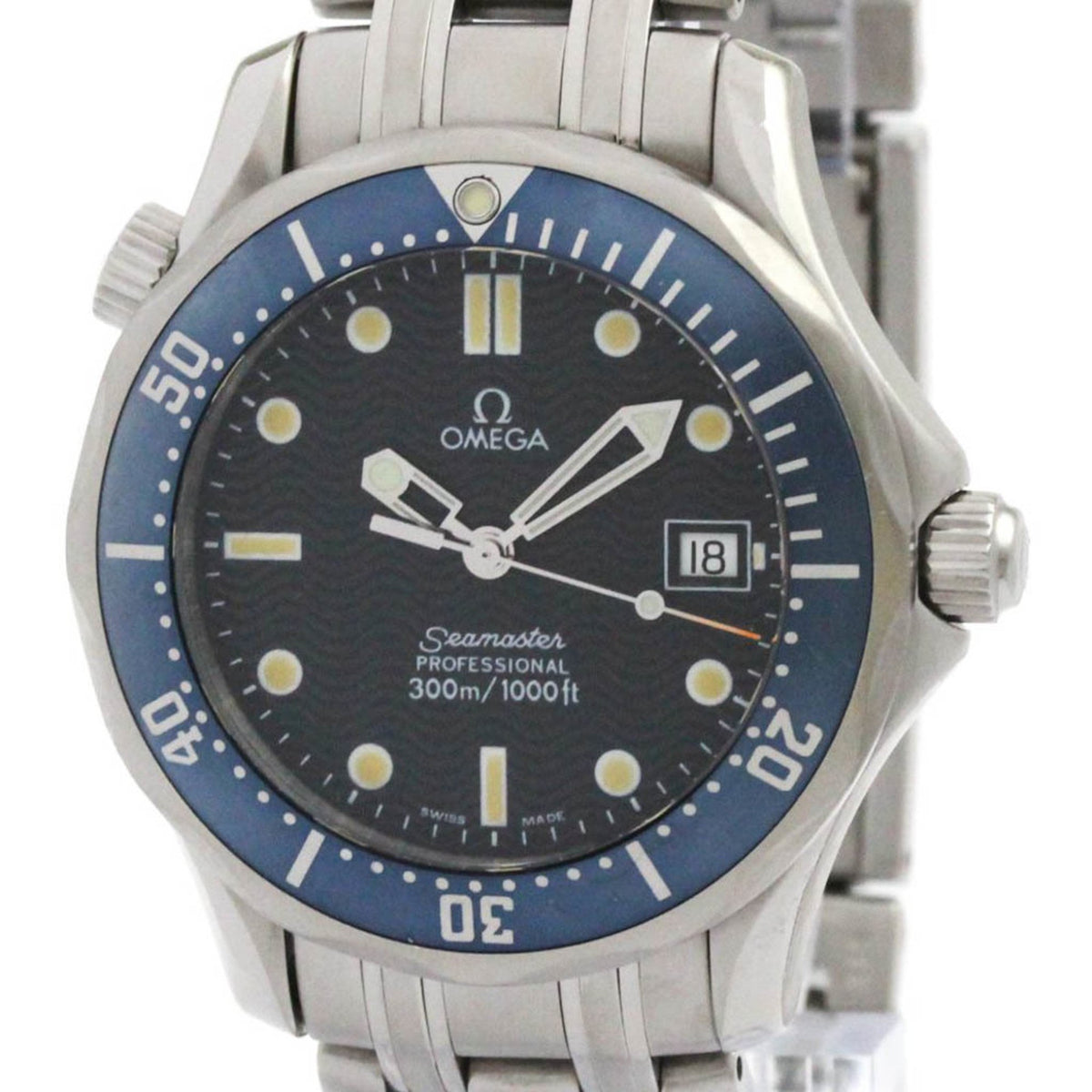 Pre-Owned OMEGA Seamaster Professional 300M Steel Mid Size Watch 2561.80 Polished
