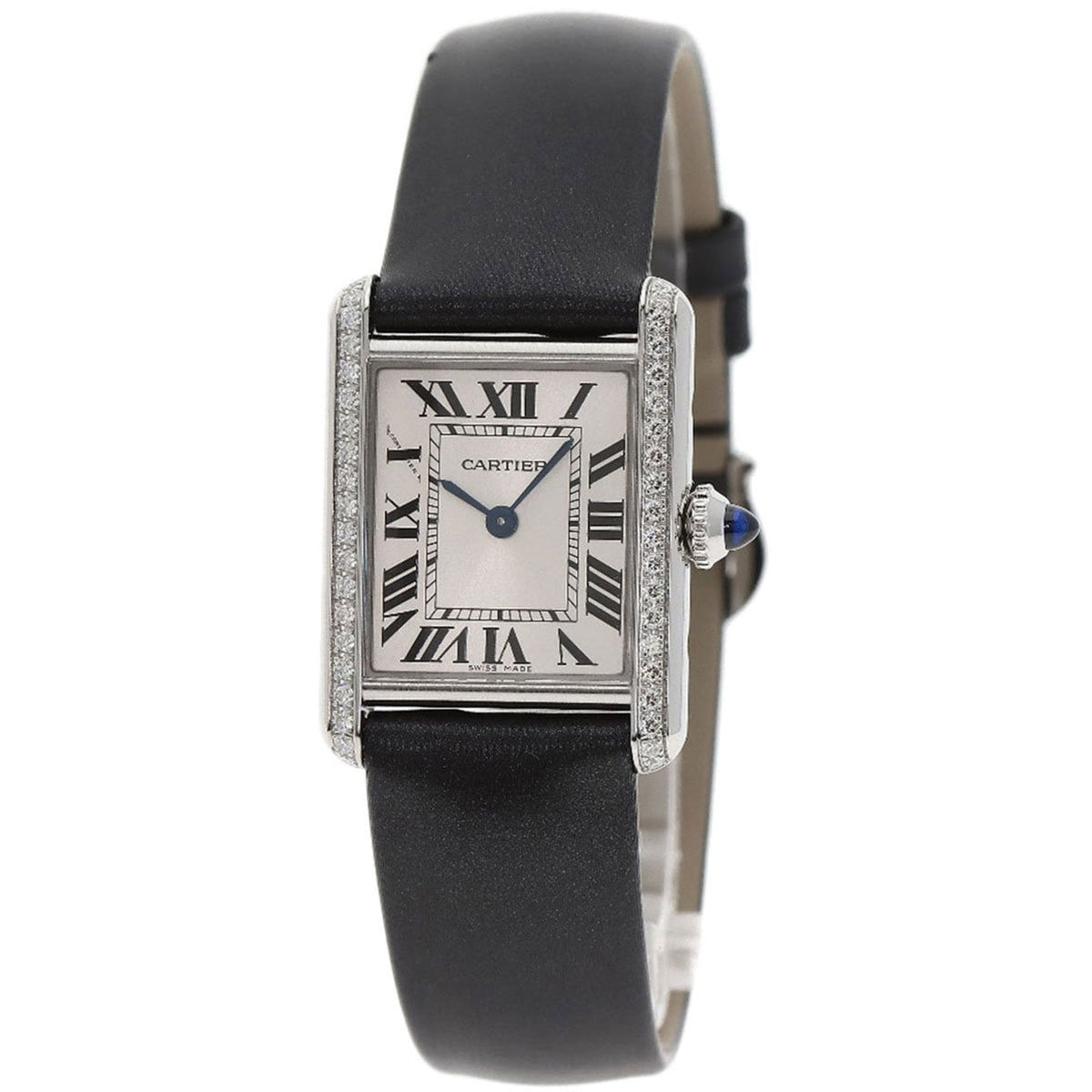 Pre-Owned Cartier Tank Must de SM Diamond Watch W4TA0016, Stainless Steel/Leather/Diamond, Women's