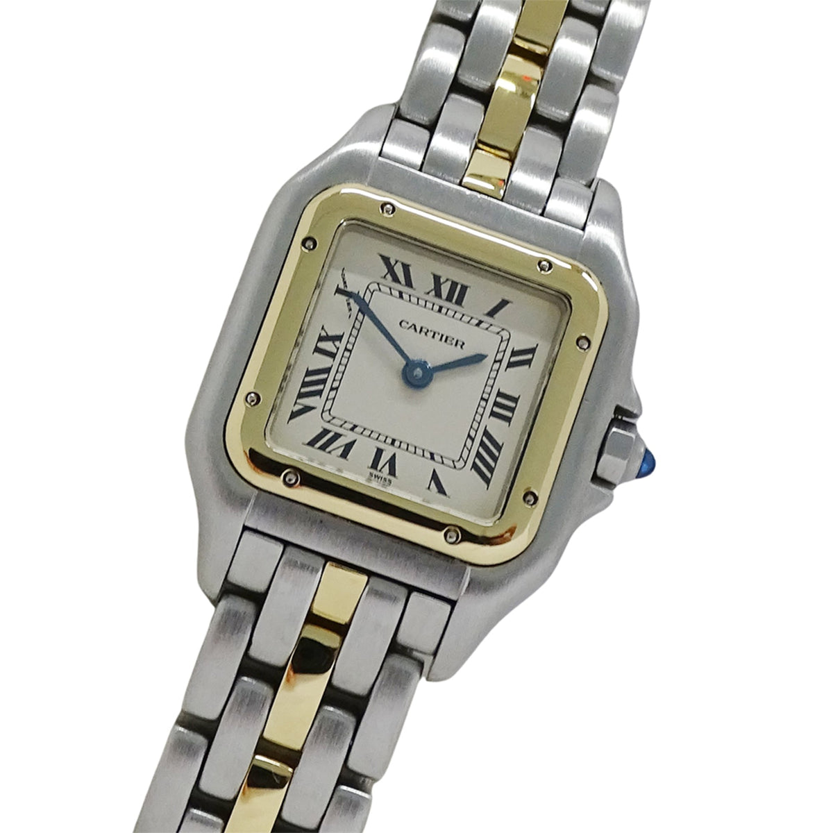 Pre-Owned Cartier women's watch, Panth?re SM 1-row quartz movement, stainless steel (SS) and gold (YG) combination, W25029B5.