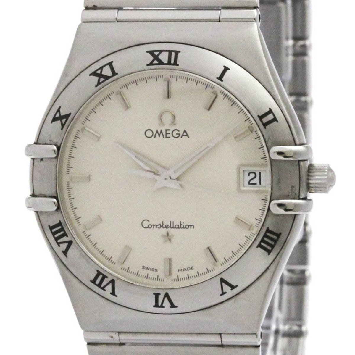 Montre Omega Constellation d'occasion à quartz pour homme, en acier inoxydable, modèle 1512.30, polie 