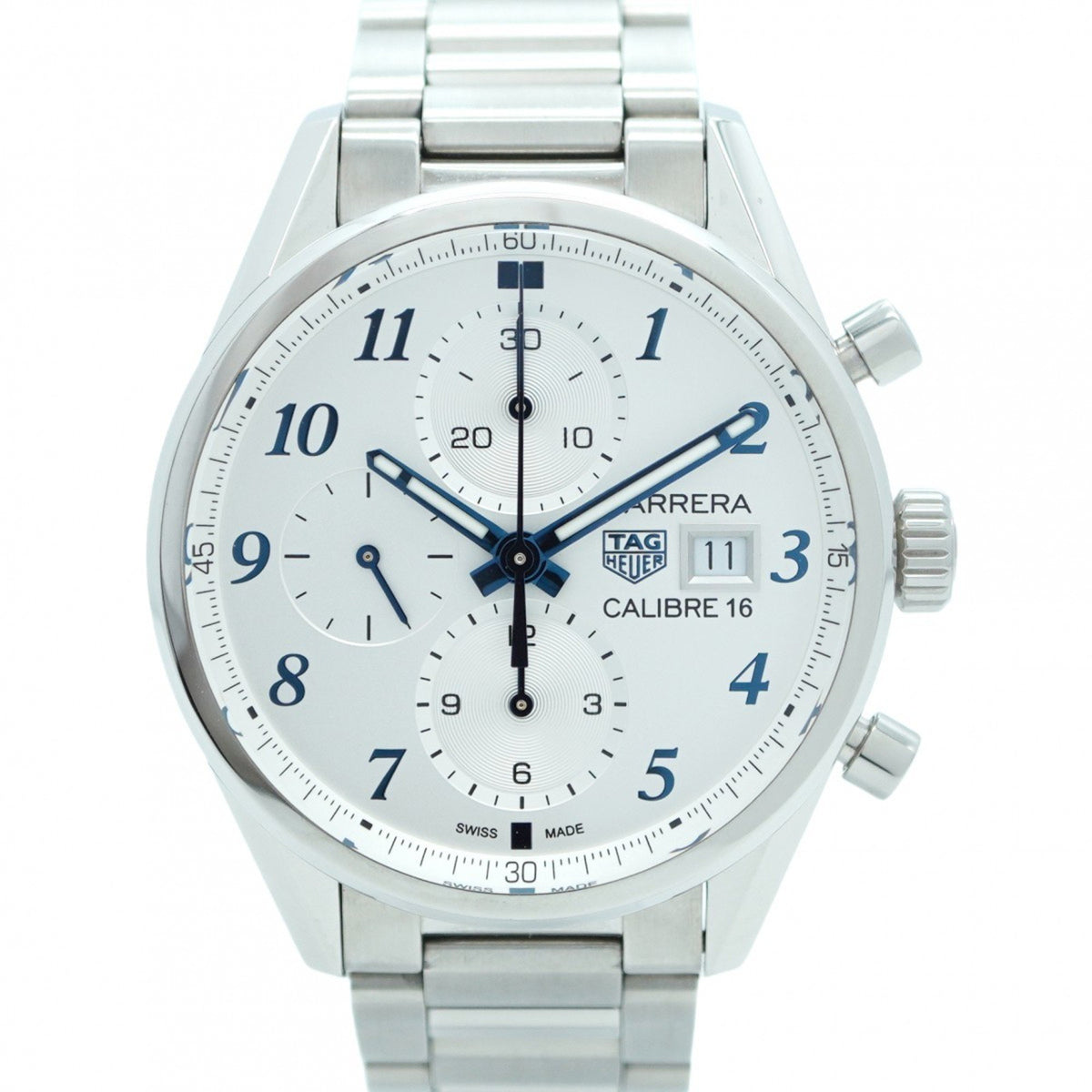Montre TAG Heuer Carrera CBK2114 d'occasion à cadran argenté pour homme 