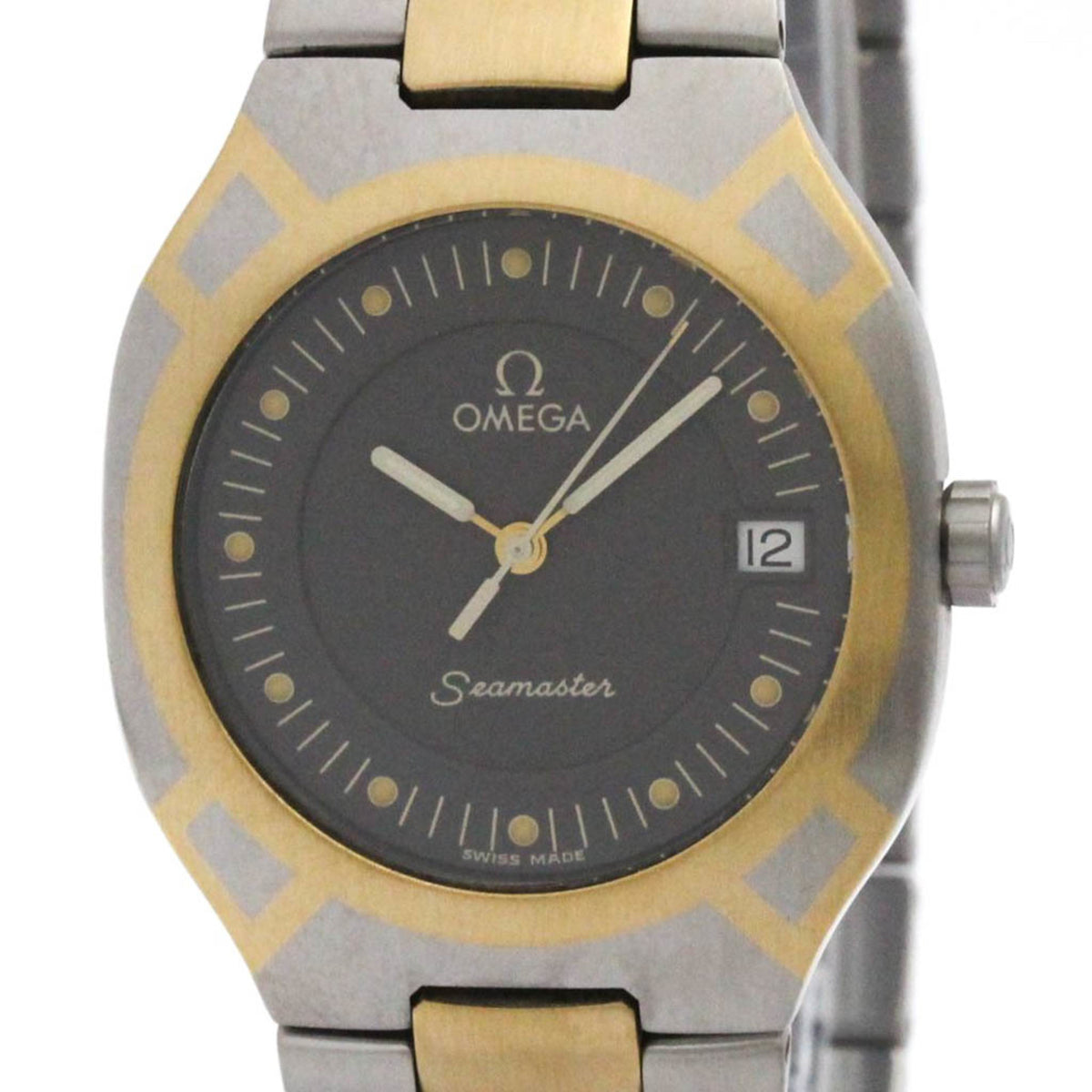 Pre-Owned OMEGA Seamaster Polaris 18K Gold Steel Mens Watch 396.1022 Polished