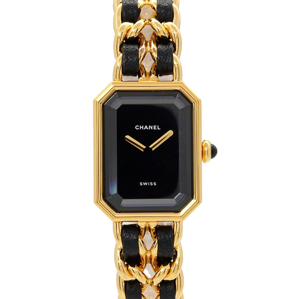 Montre femme CHANEL Premiere taille L H0001 d'occasion à quartz noir et or 