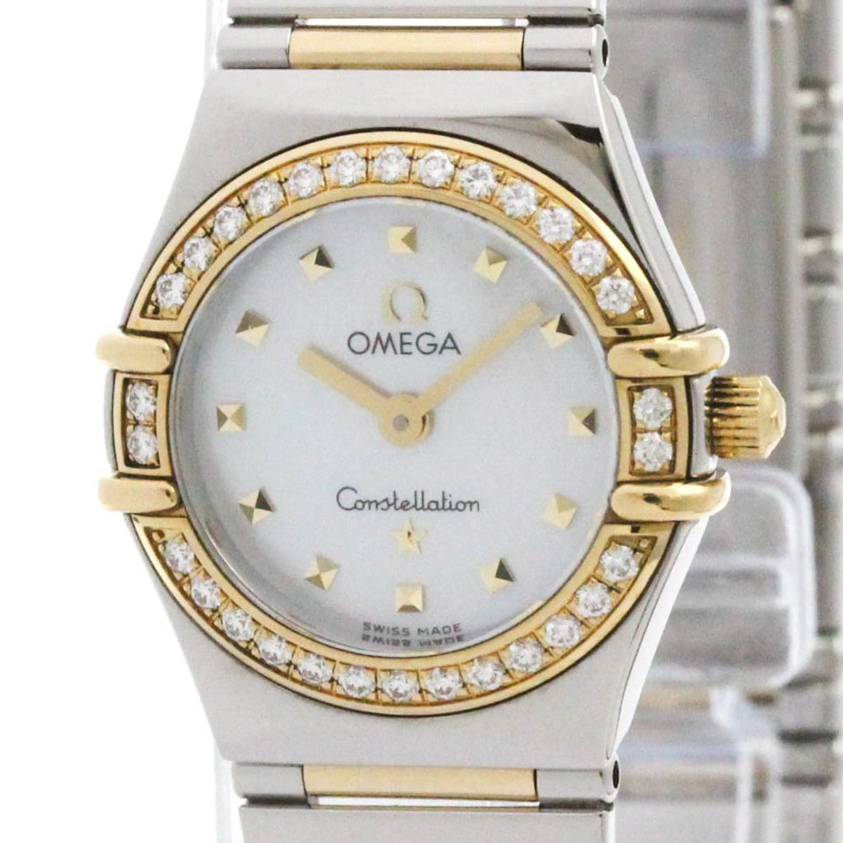 Pre-Owned OMEGA Constellation Diamond MOP 18K Gold Steel Watch 1365.71 Polished