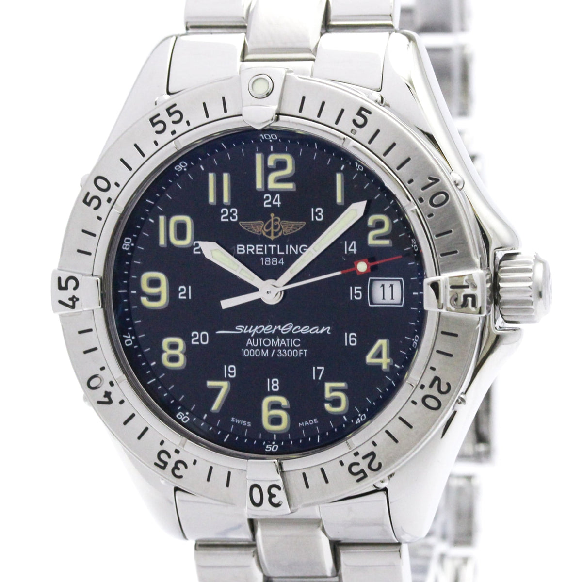 Pre-Owned BREITLING Super Ocean Steel Automatic Mens Watch A17340 Polished