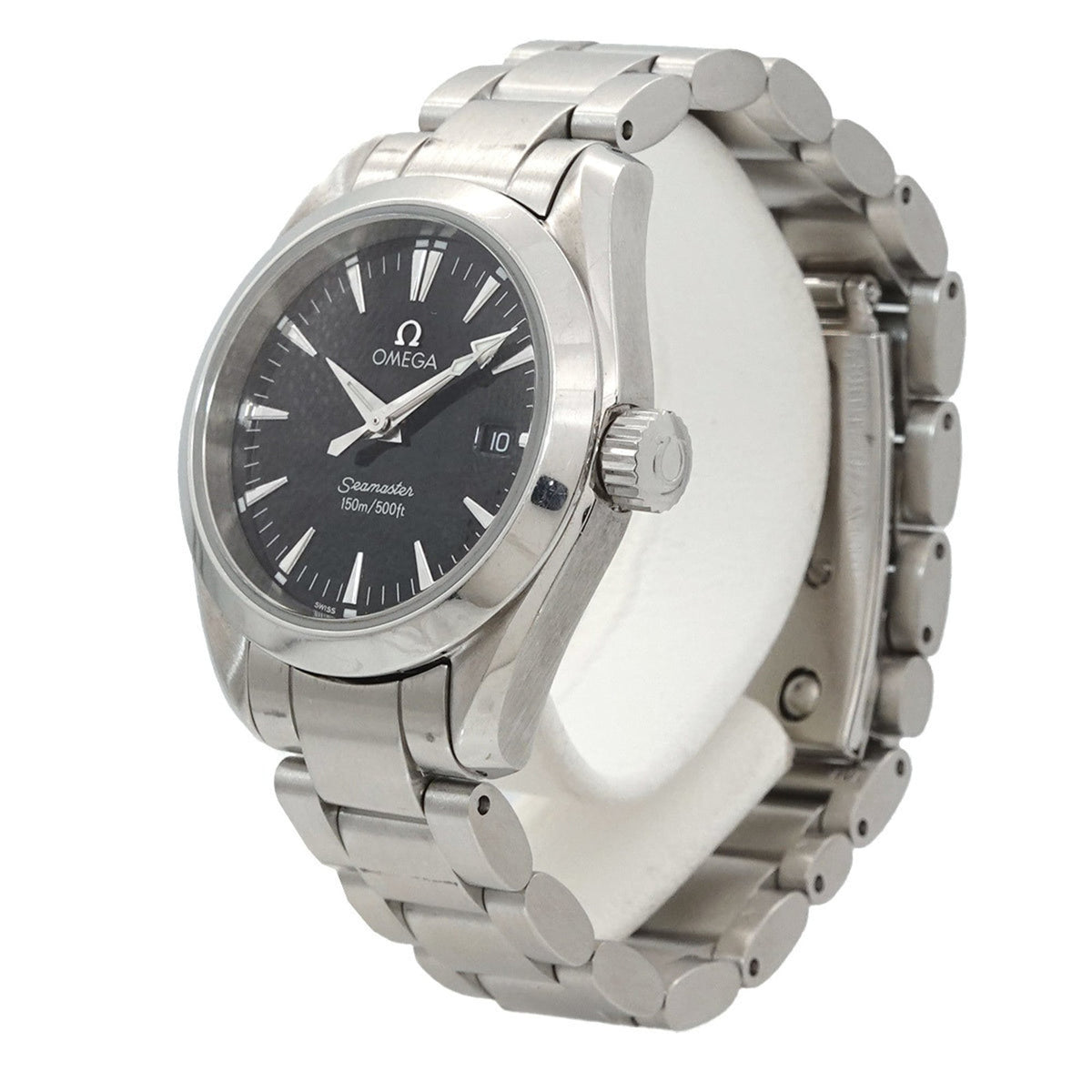 Pre-Owned Omega Seamaster Aqua Terra 2577 50 Ladies' Watch, Date, Black, Quartz Watch