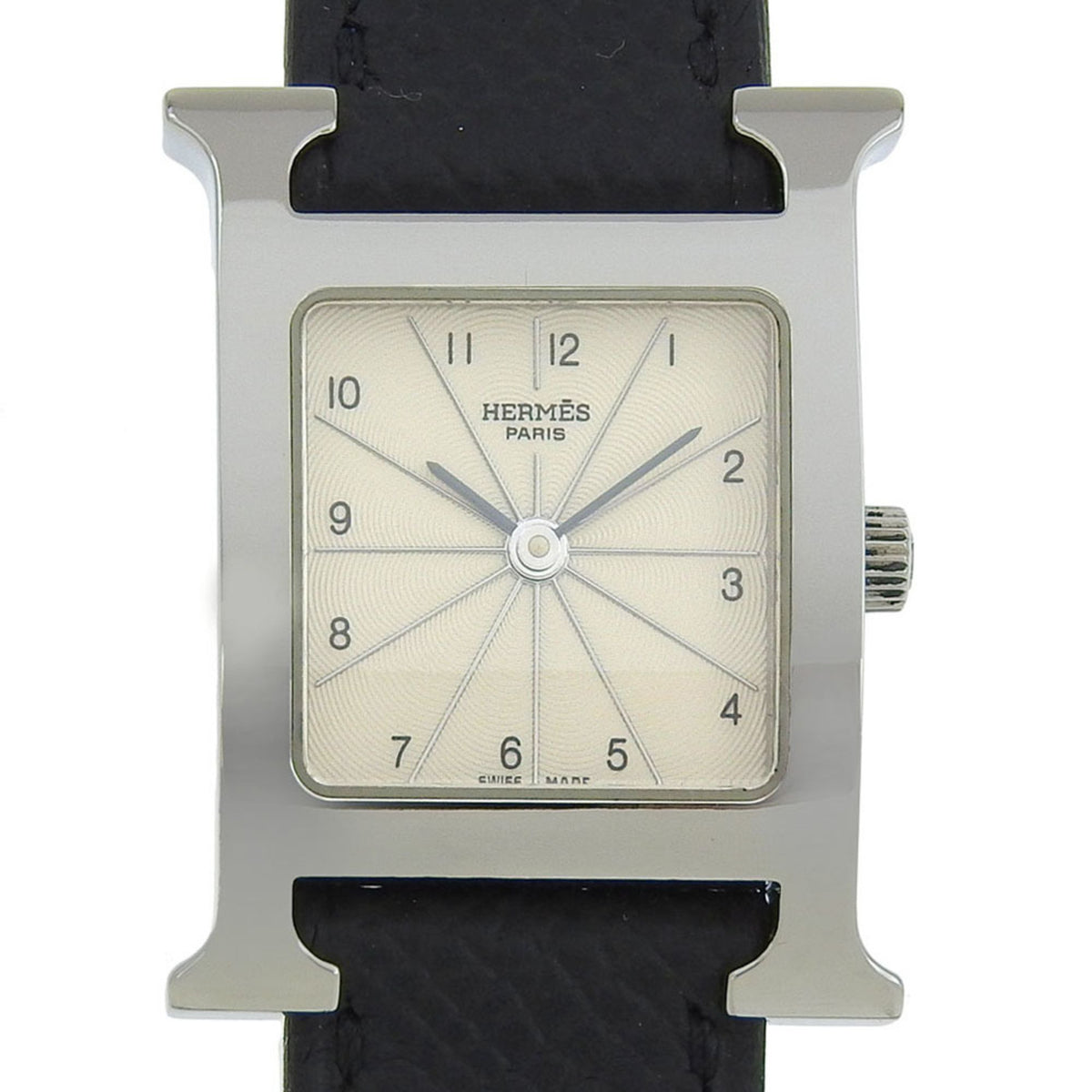 Pre-Owned Like new Hermes HERMES H Watch HH1 210 White dial SS/leather Quartz Battery Approx. 21mm Ladies' watch 2 hands