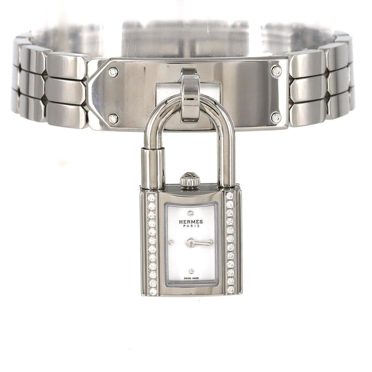 Pre-Owned Herm?s Kelly D-1P KE4.130 Stainless Steel Quartz Watch
