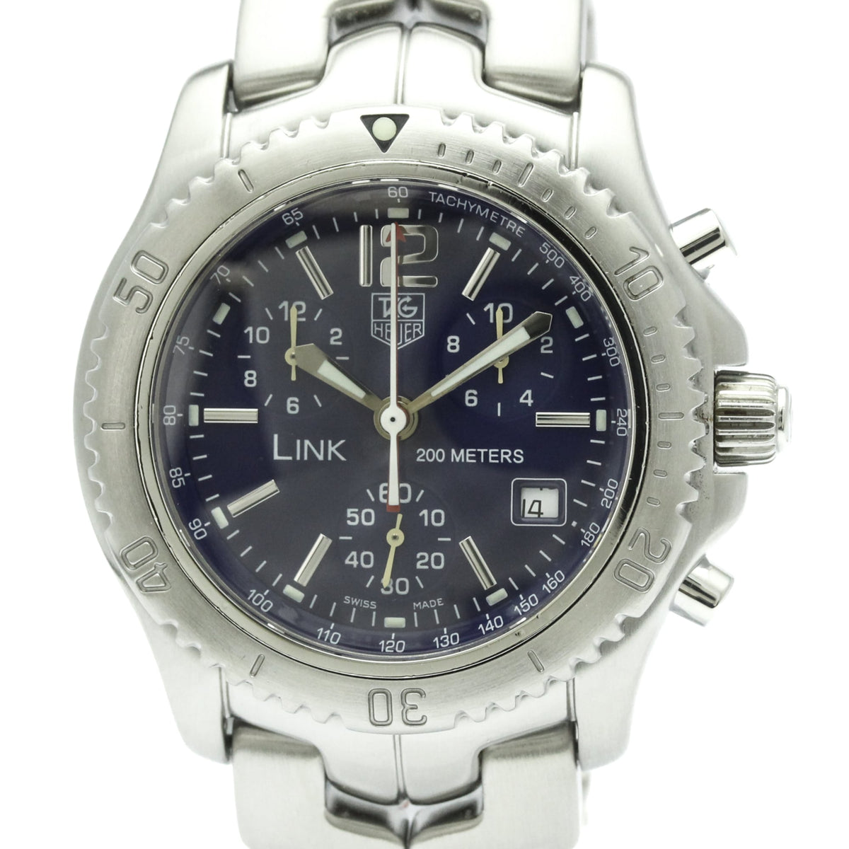 Pre-Owned TAG HEUER Link Chronograph Steel Quartz Mens Watch CT1110 Polished