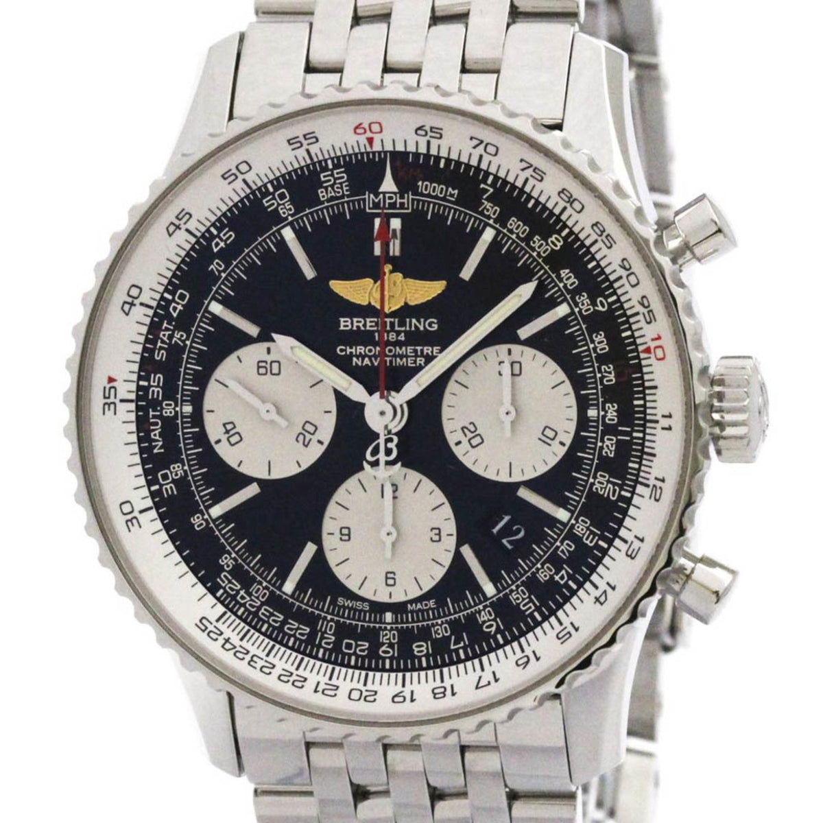 Pre-Owned BREITLING Navitimer 01 Steel Automatic Mens Watch AB0120 Polished