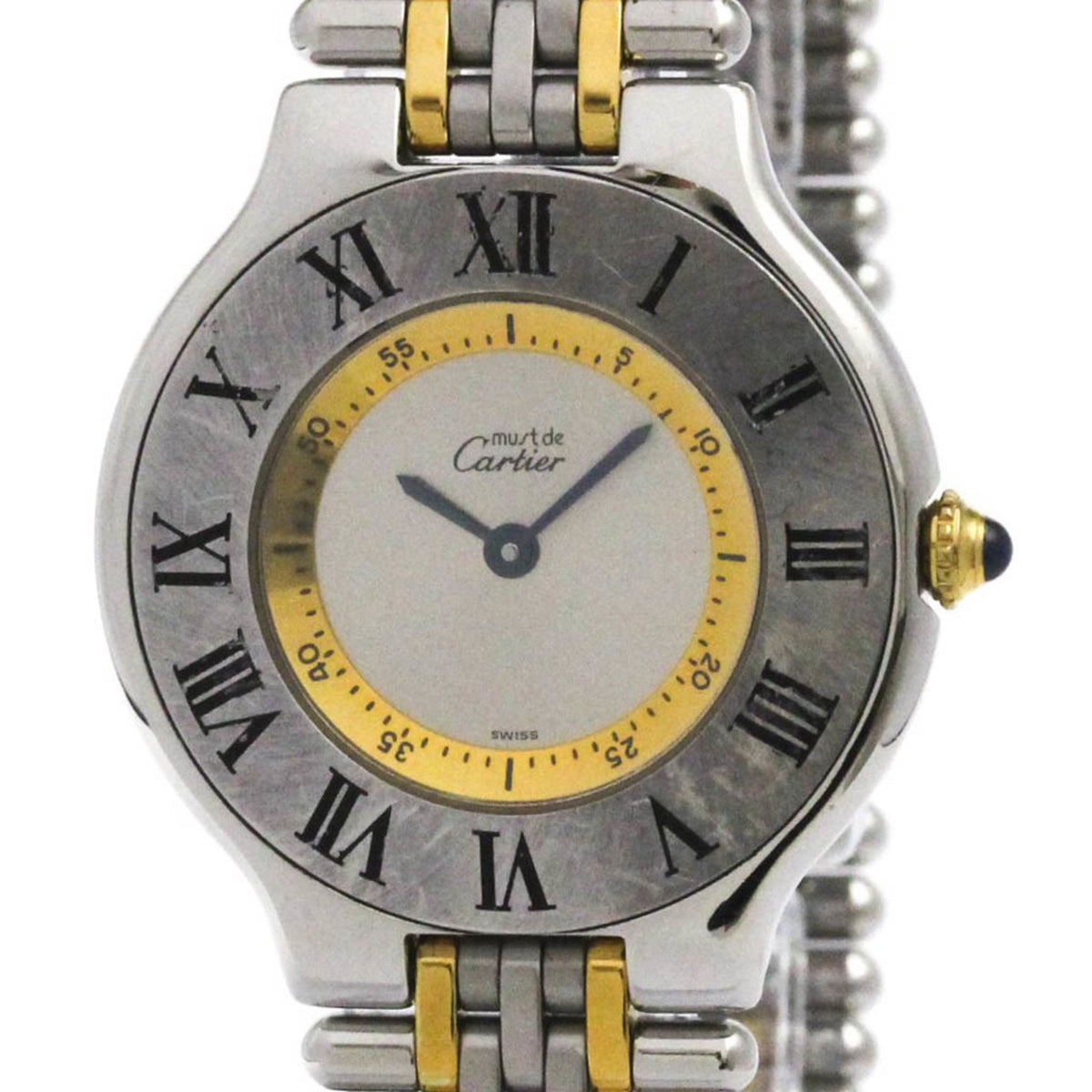 Pre-Owned CARTIER Must 21 Gold Plated Steel Quartz Unisex Watch W10074F4 Polished
