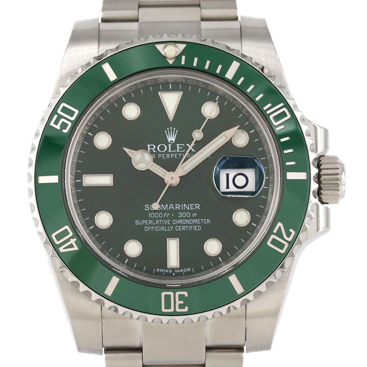 Pre-Owned Rolex Submariner Date 116610LV Stainless Steel Automatic Wristwatch with Random Number