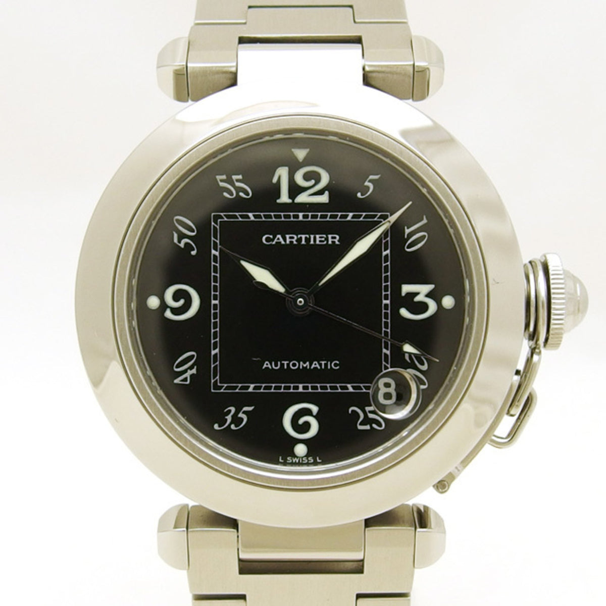 Pre-Owned Cartier Pasha C 35mm black dial SS 20180320
