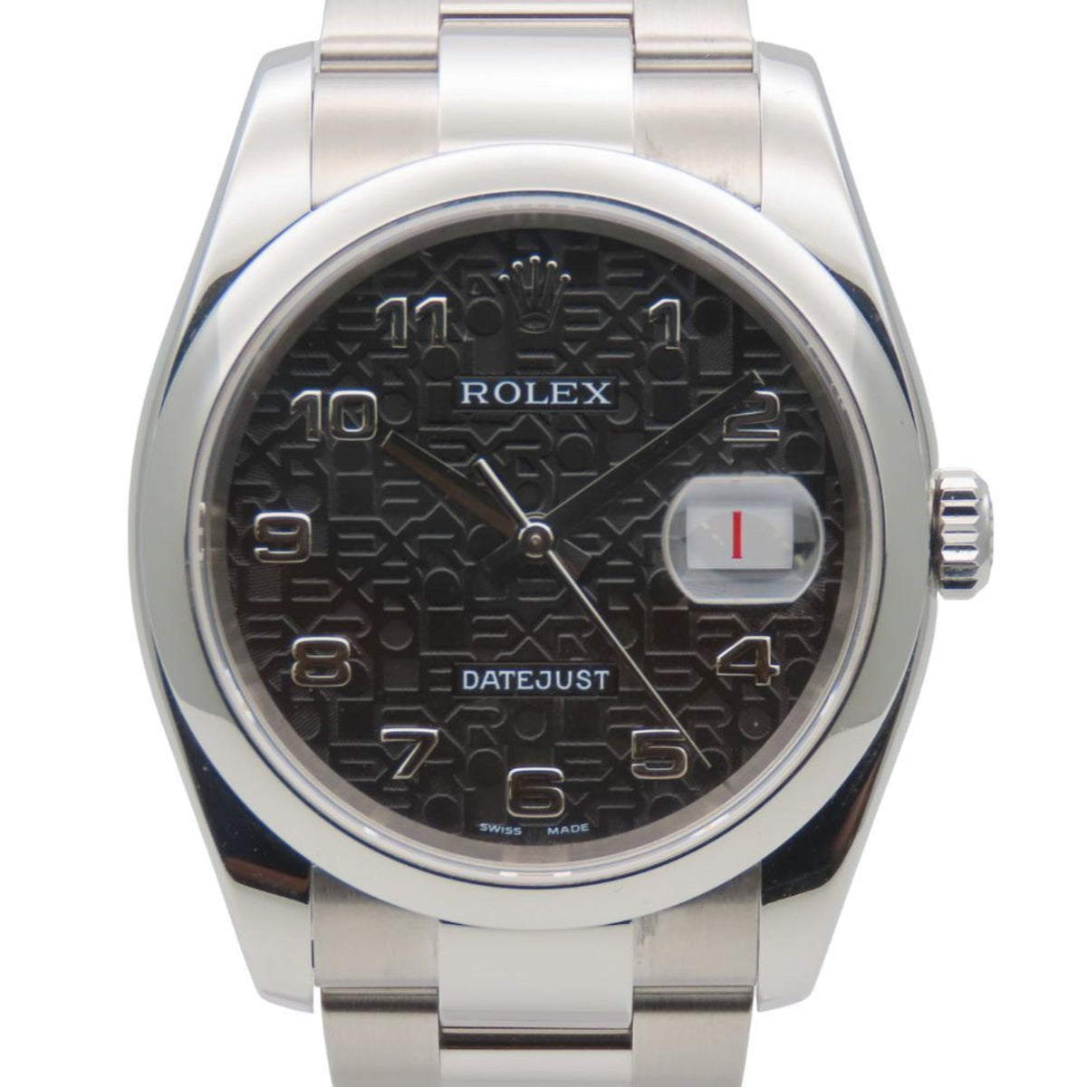Pre-Owned Rolex Datejust 36 116200 Stainless Steel Watch with Silver Dial and Black Dial, D Serial Number, Horicomputer Men's