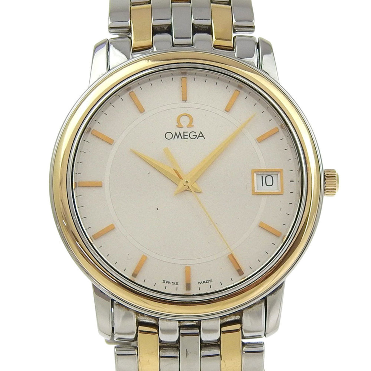 Pre-Owned OMEGA De Ville Prestige watch, caliber 1432, 4310.31, stainless steel, 1998, quartz movement, analog display, white dial, women's.