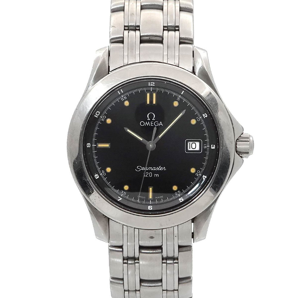 Pre-Owned OMEGA Seamaster 120 2511 50 Men's Watch with Date Display, Black Quartz Movement