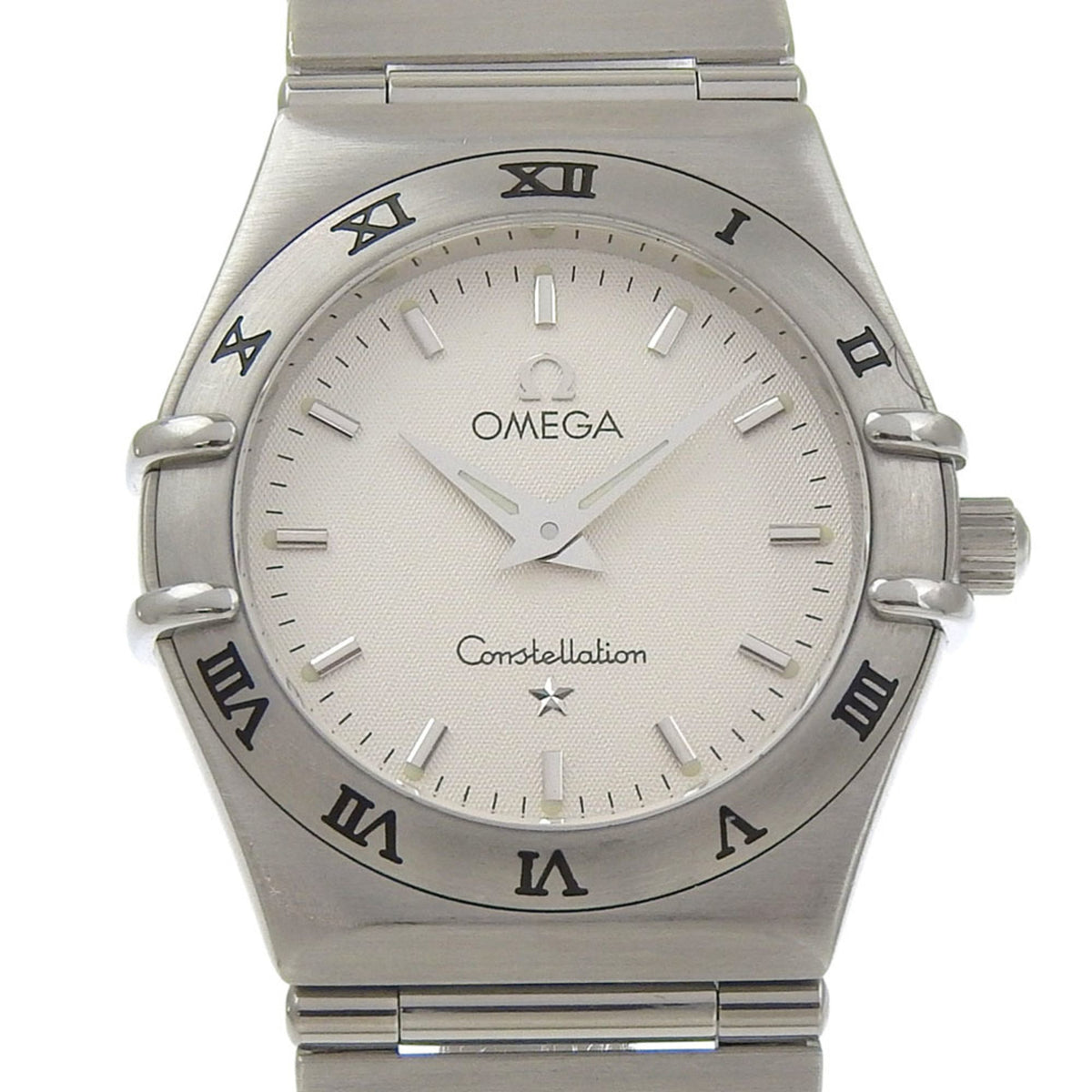 Pre-Owned Omega Constellation Mini Watch 1562.30, Stainless Steel, 1998, Quartz, Analog Display, White Dial, Women's.