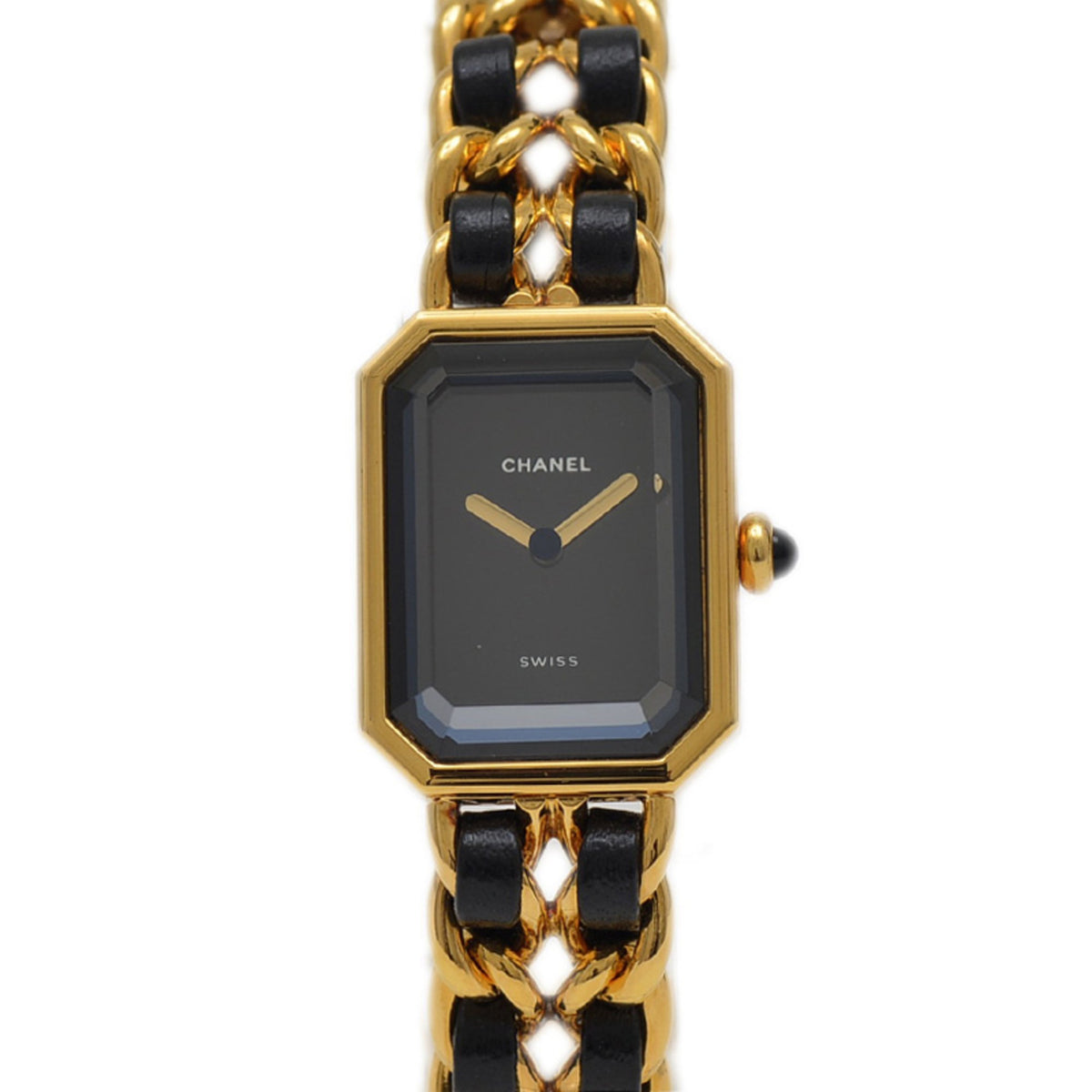 Pre-Owned Chanel Premiere Women's Watch, Black Dial, GP Quartz, H0001, Size L