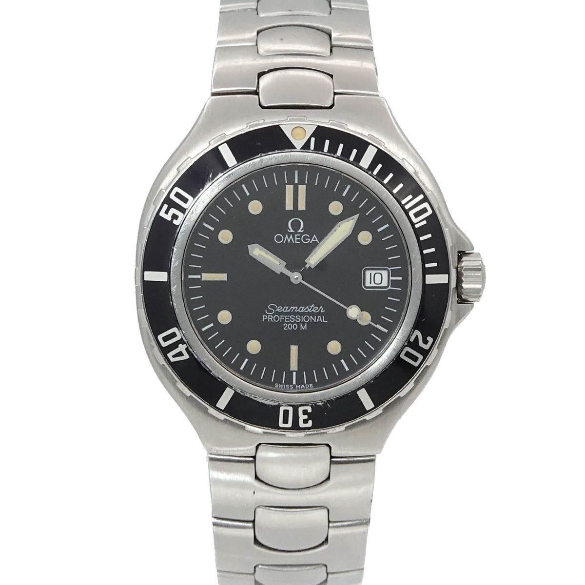 Pre-Owned Omega Seamaster Professional 200 396 1062 Men's Watch, Date, Black, Quartz Watch