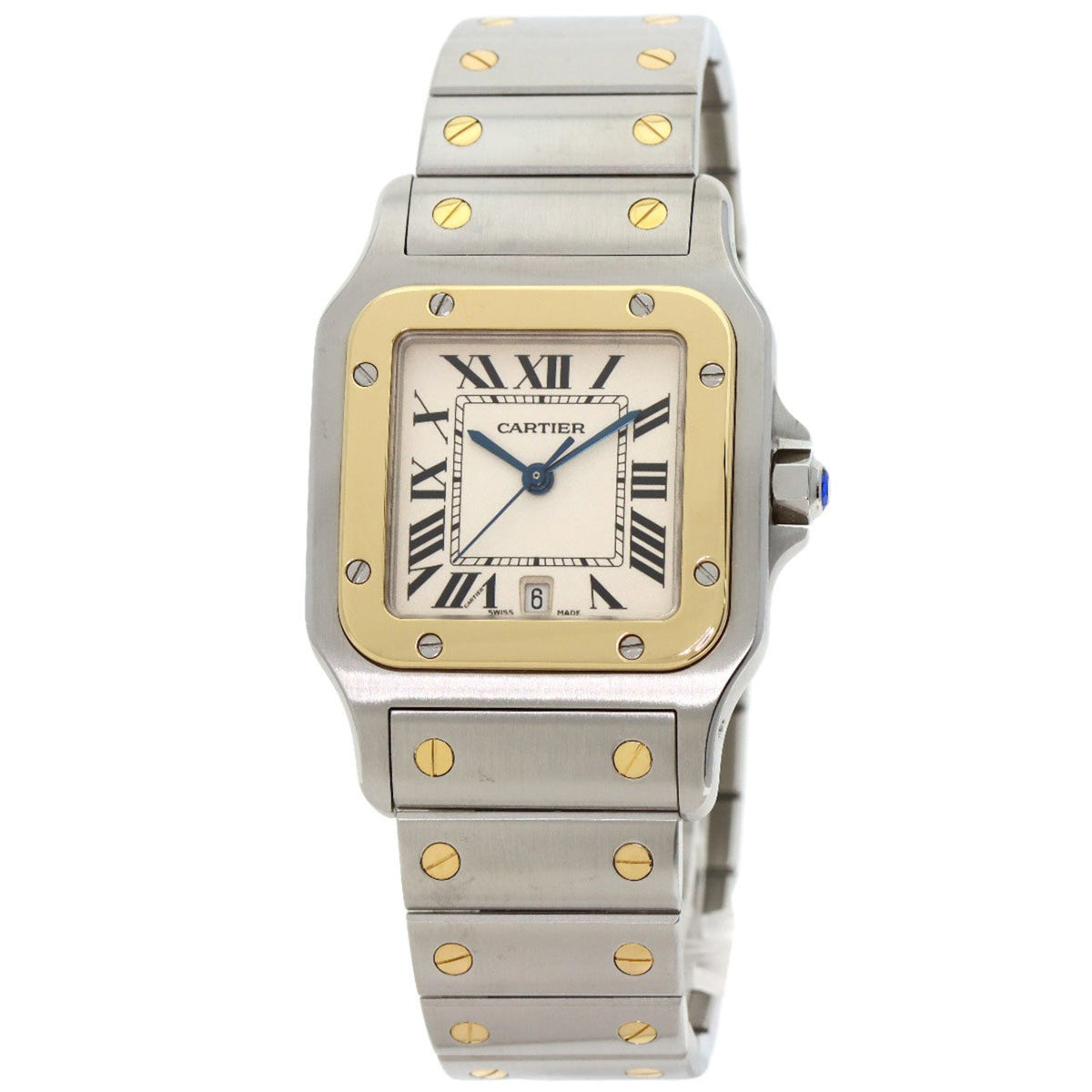 Pre-Owned Cartier W20011C4 Santos Galbe LM Watch Stainless Steel SSxK18YG Men's CARTIER